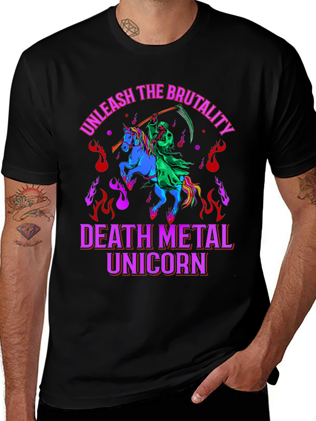 Variant 17 of Death Metal Unicorn T-Shirt - Unleash the Brutality!