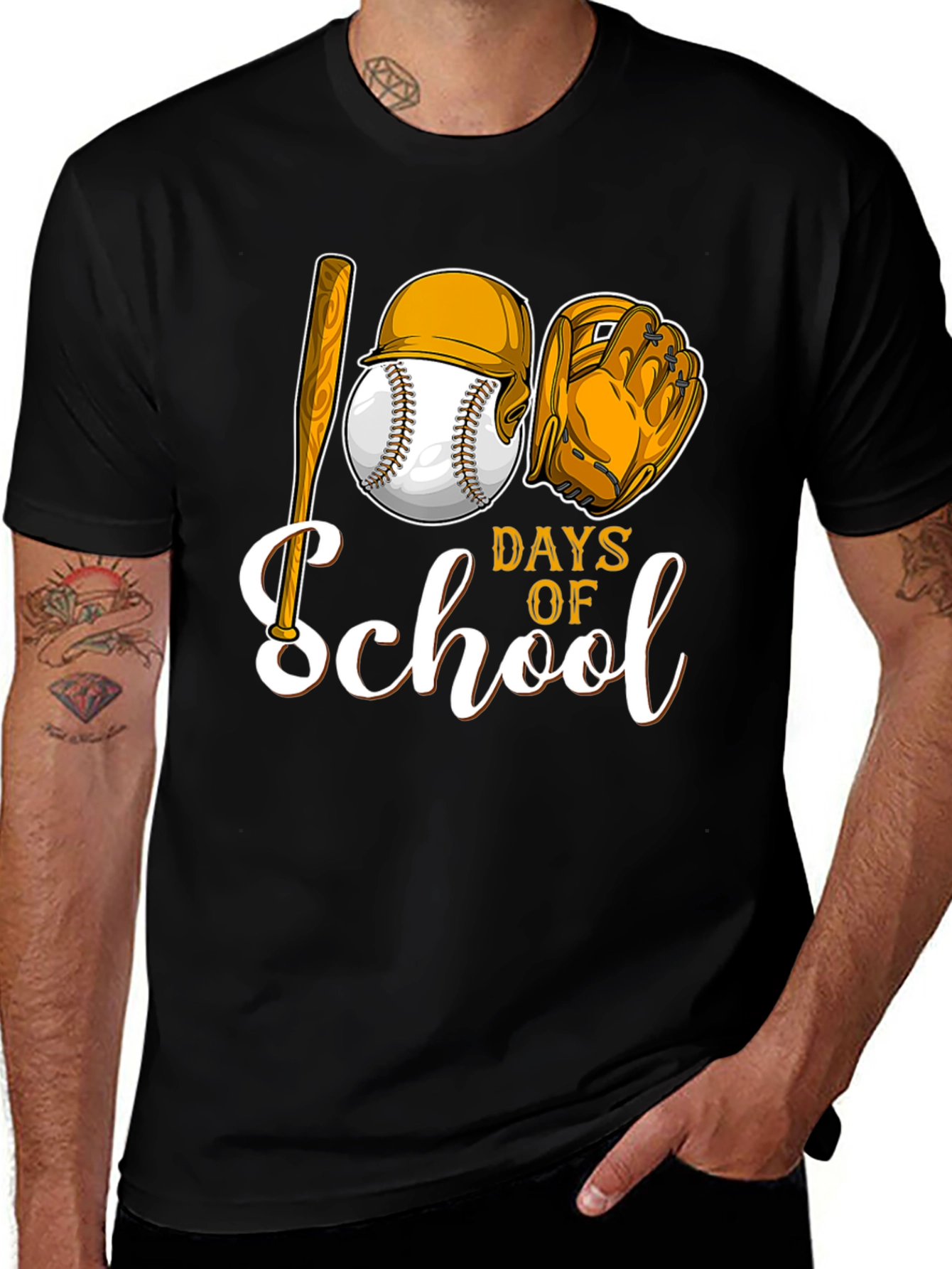 100 Days of School Baseball T-Shirt