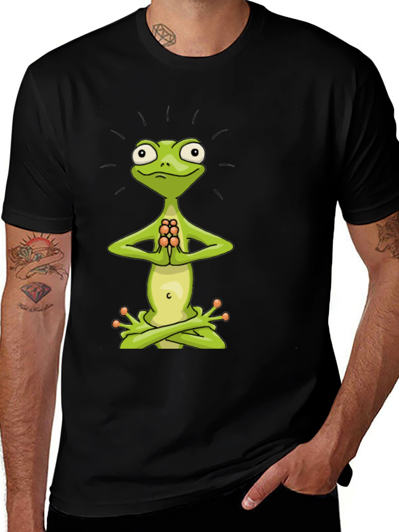 Variant 25 of Zen Frog Tee - Meditating Cartoon Frog T-Shirt