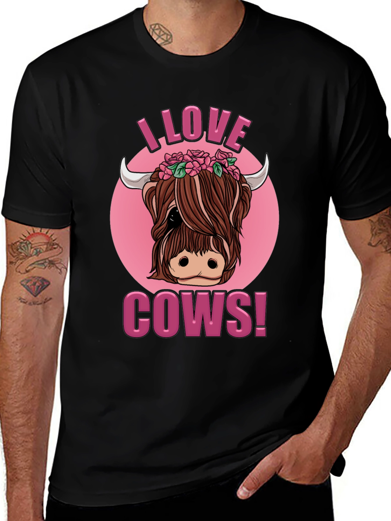 Variant 27 of I Love Cows! Novelty Graphic T-Shirt