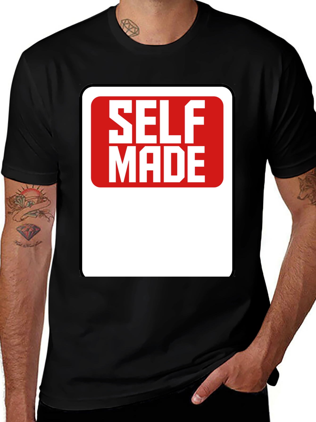Variant 2 of Self Made Graphic T-Shirt - Black Cotton Tee
