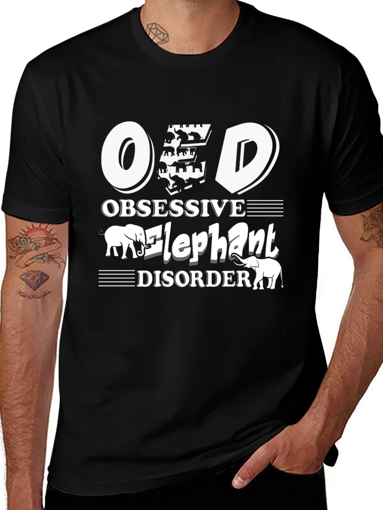 Variant 21 of Obsessive Elephant Disorder Tee - Funny Graphic T-Shirt