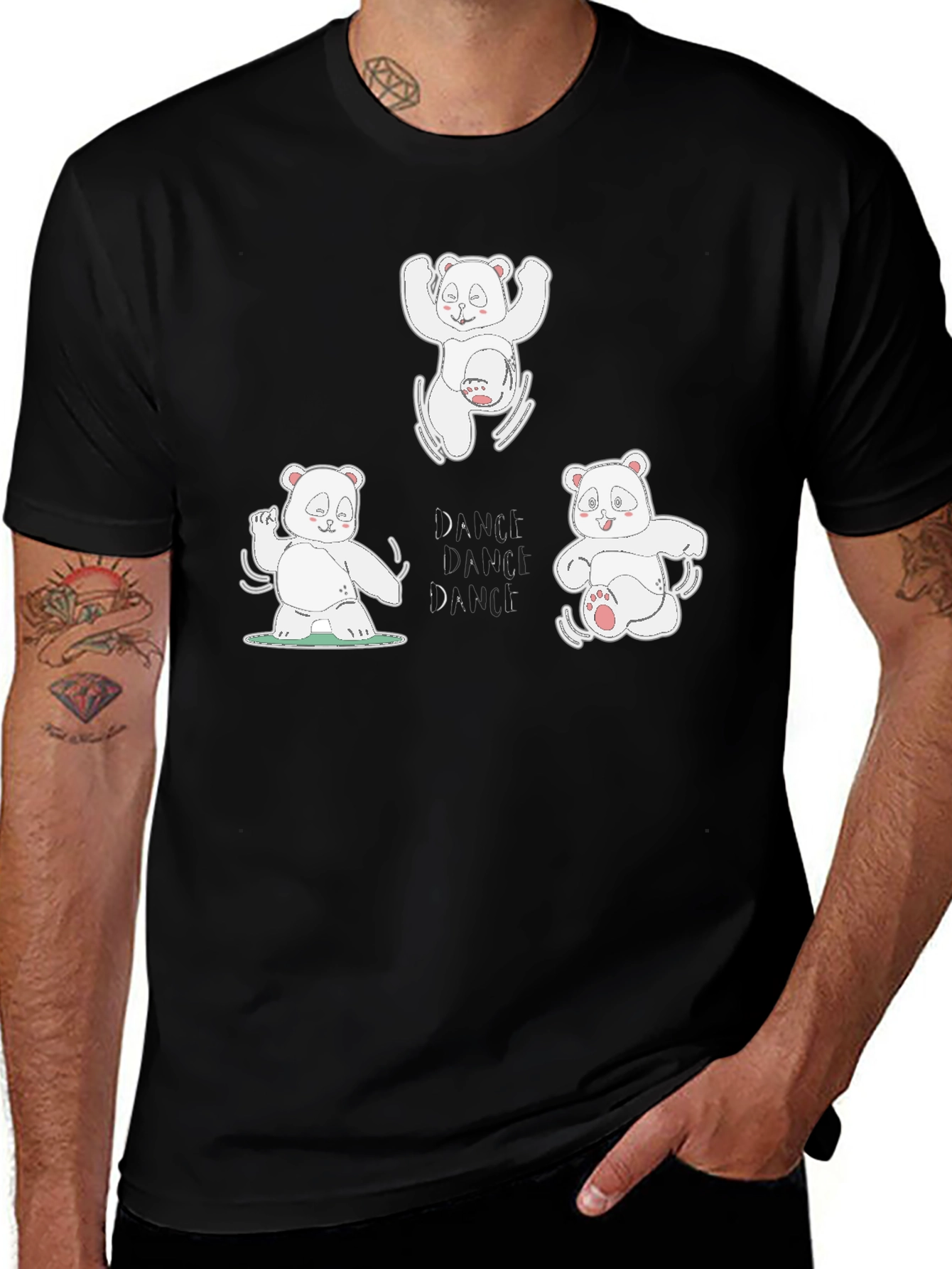 Variant 24 of Dancing Bears Graphic T-Shirt - Black