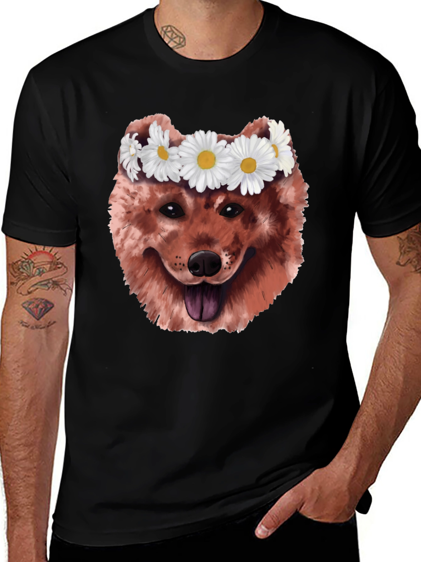 Variant 19 of Dog Wearing Daisy Crown T-Shirt