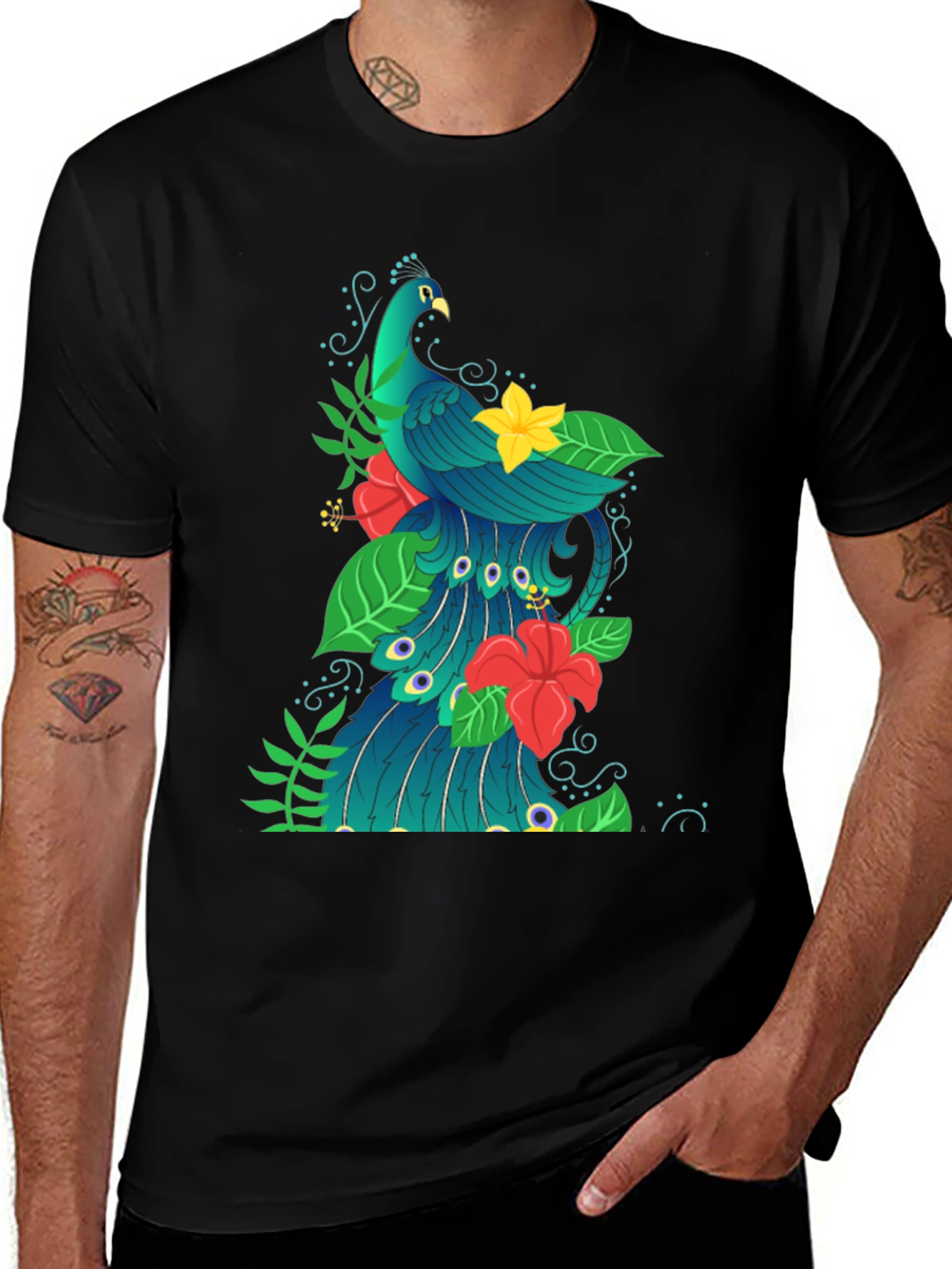 Variant 28 of Peacock Graphic Print T-Shirt