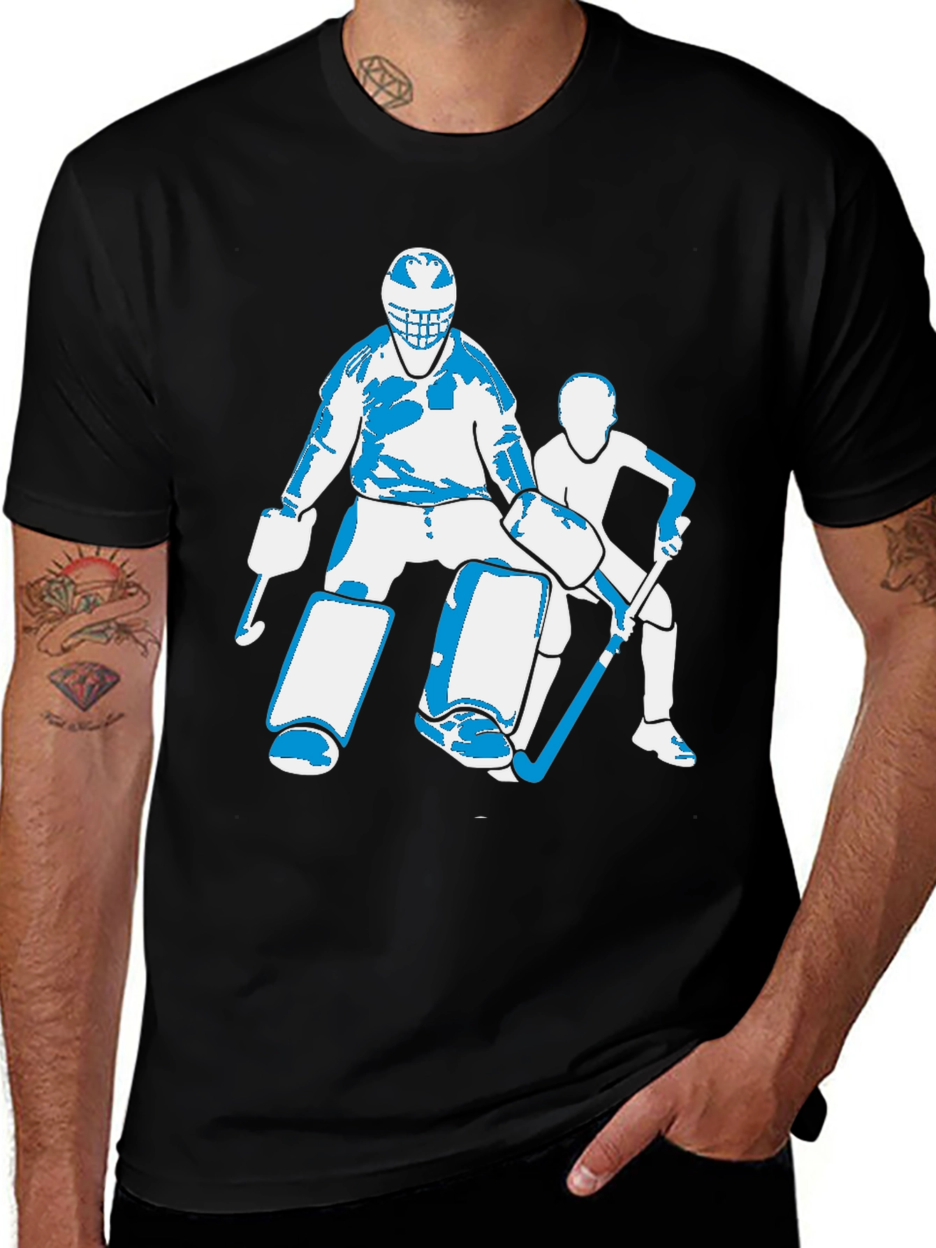 Variant 14 of Hockey Goalie Graphic T-Shirt - Black