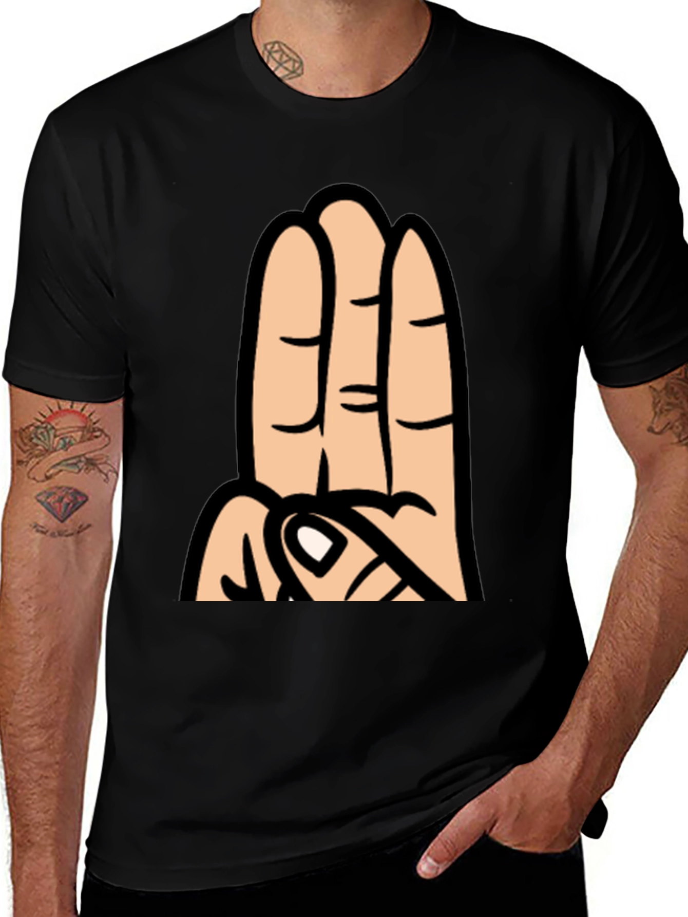 Variant 20 of Three Finger Cartoon Hand Graphic T-Shirt