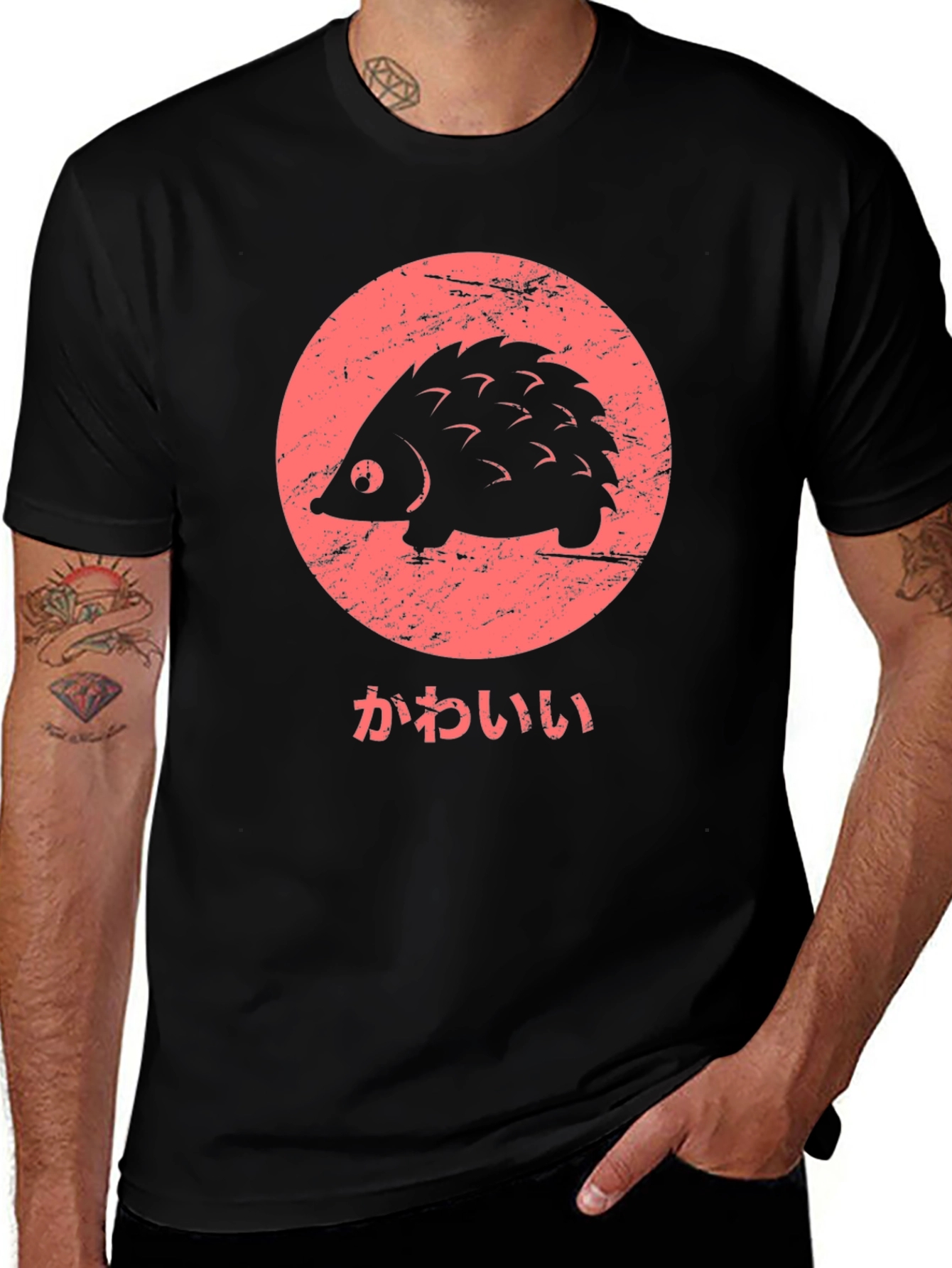 Variant 8 of Kawaii Hedgehog Graphic Tee - Cute and Stylish!