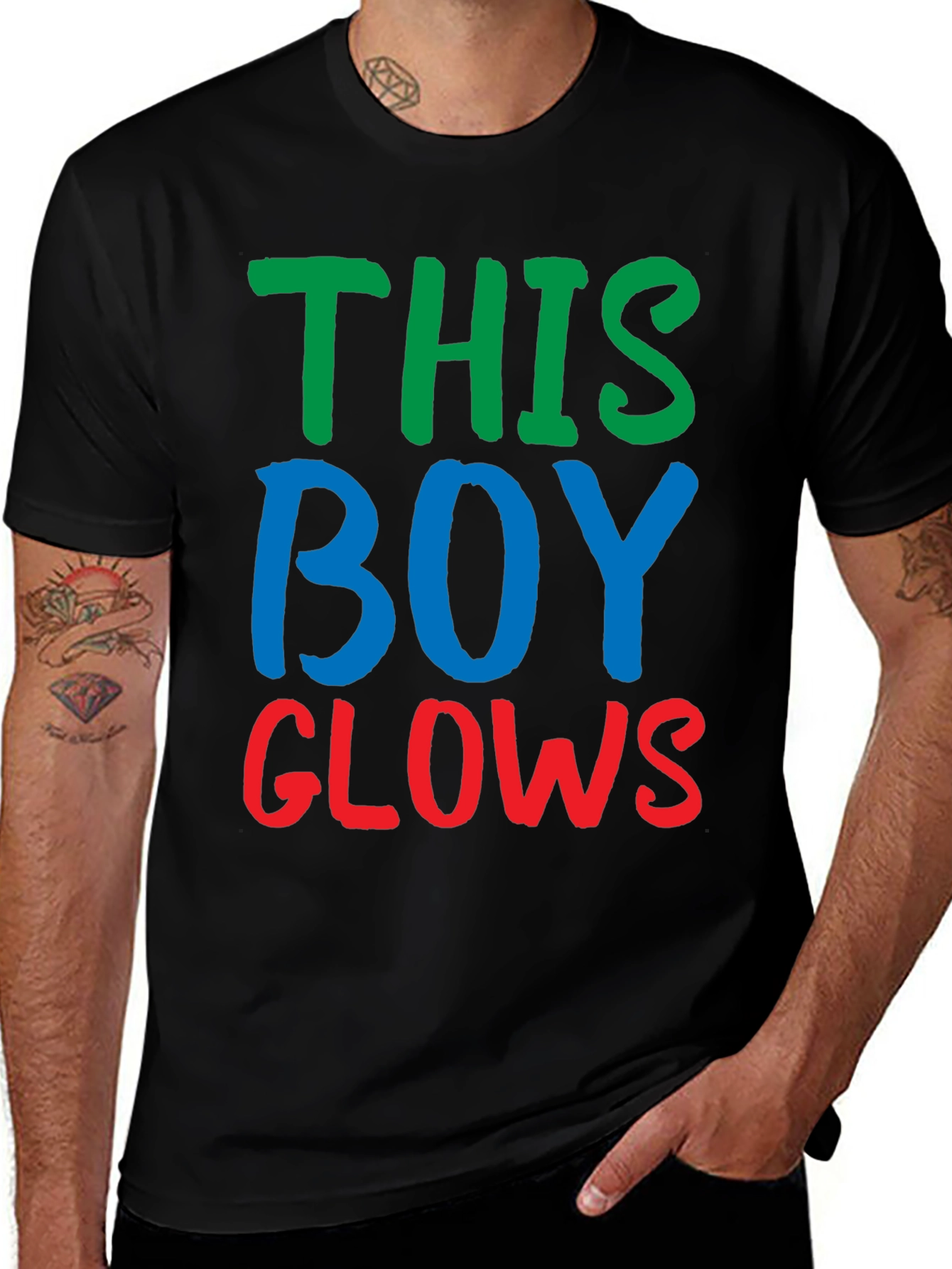 Variant 28 of This Boy Glows Graphic Tee - Trendy Statement Shirt