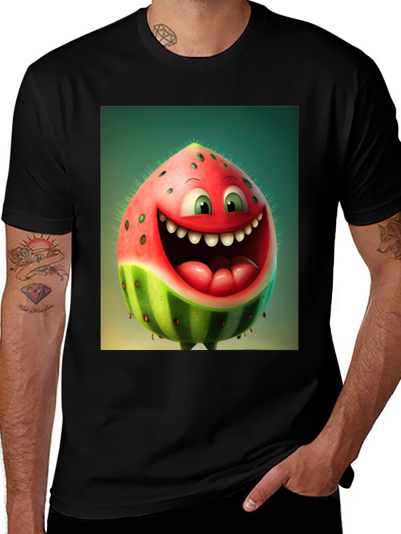 Variant 11 of Funny Watermelon Character Graphic Tee