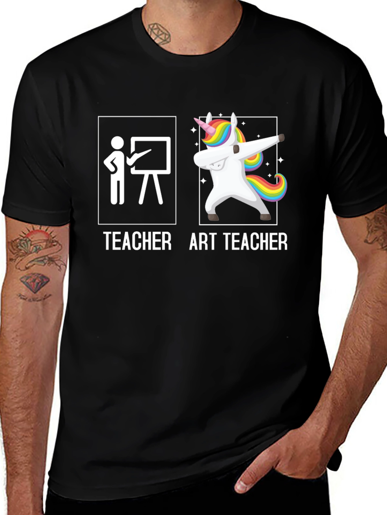 Variant 8 of Teacher Art Teacher T-Shirt - Funny Unicorn Dabbing Tee