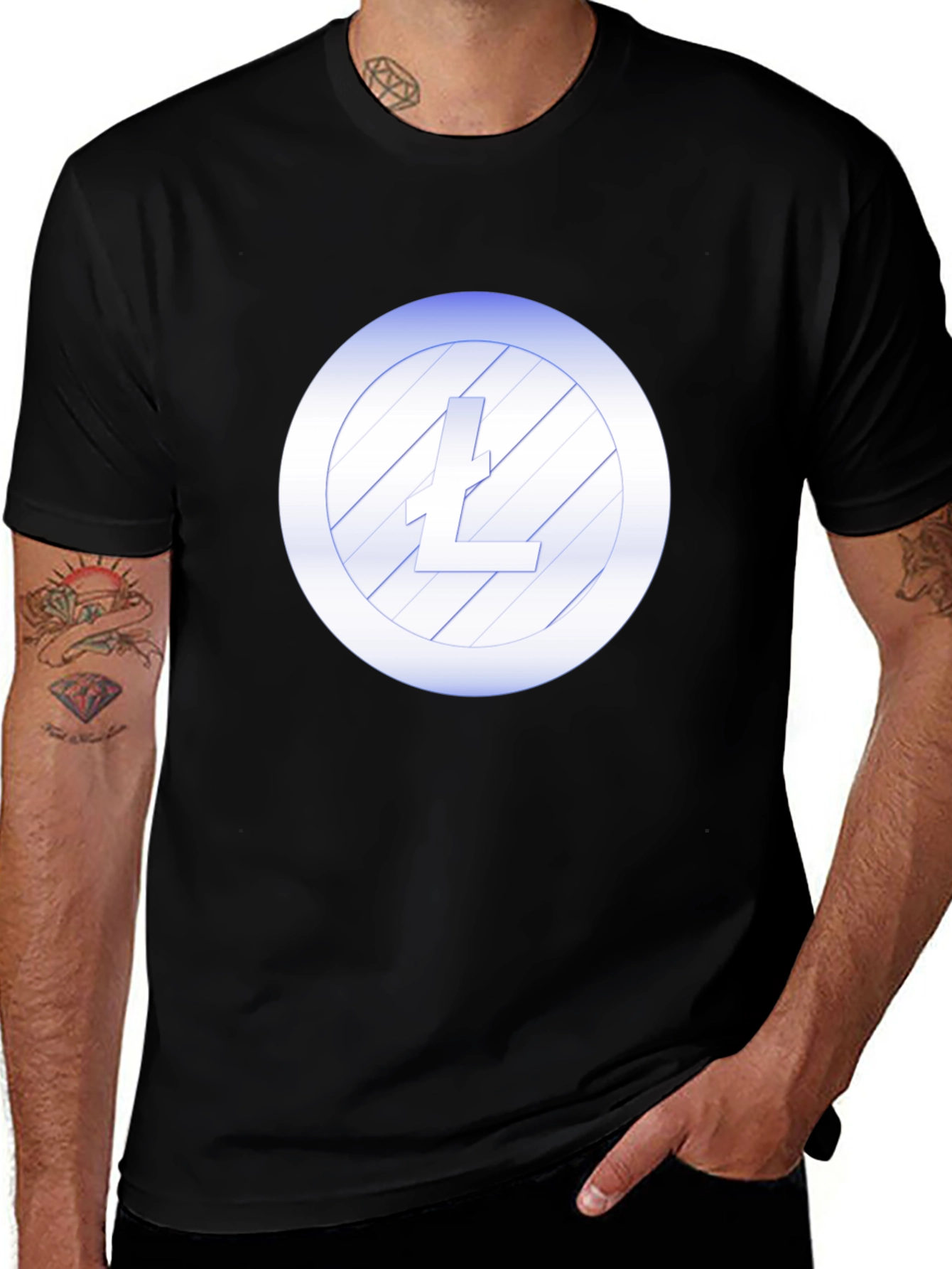 Variant 9 of Litecoin Crypto Black T-Shirt
