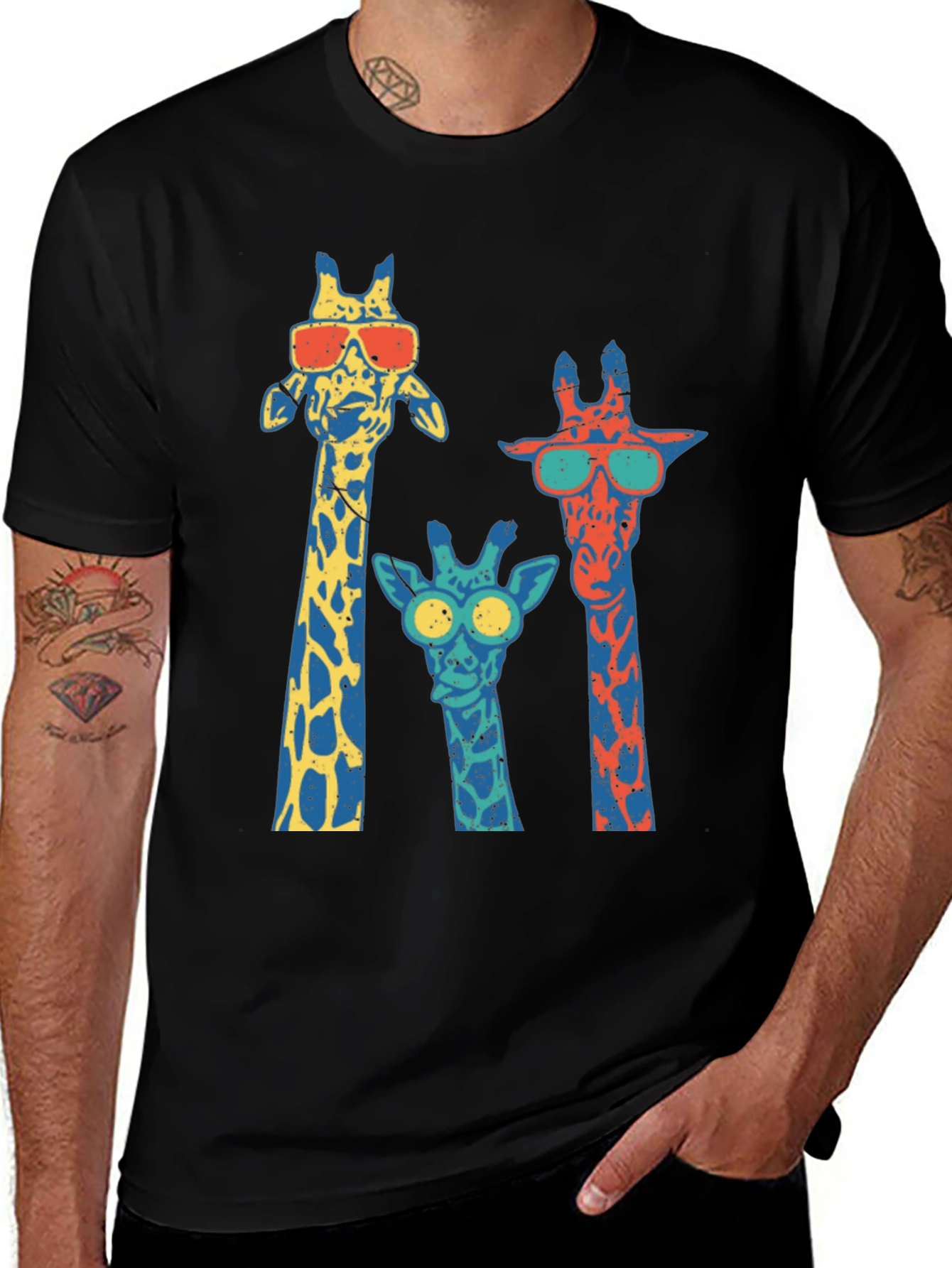 Variant 3 of Cool Giraffe Crew Neck T-Shirt