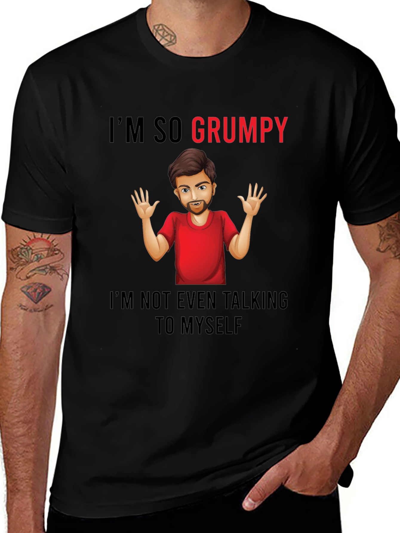 Variant 27 of I'm So Grumpy Graphic Tee - Black