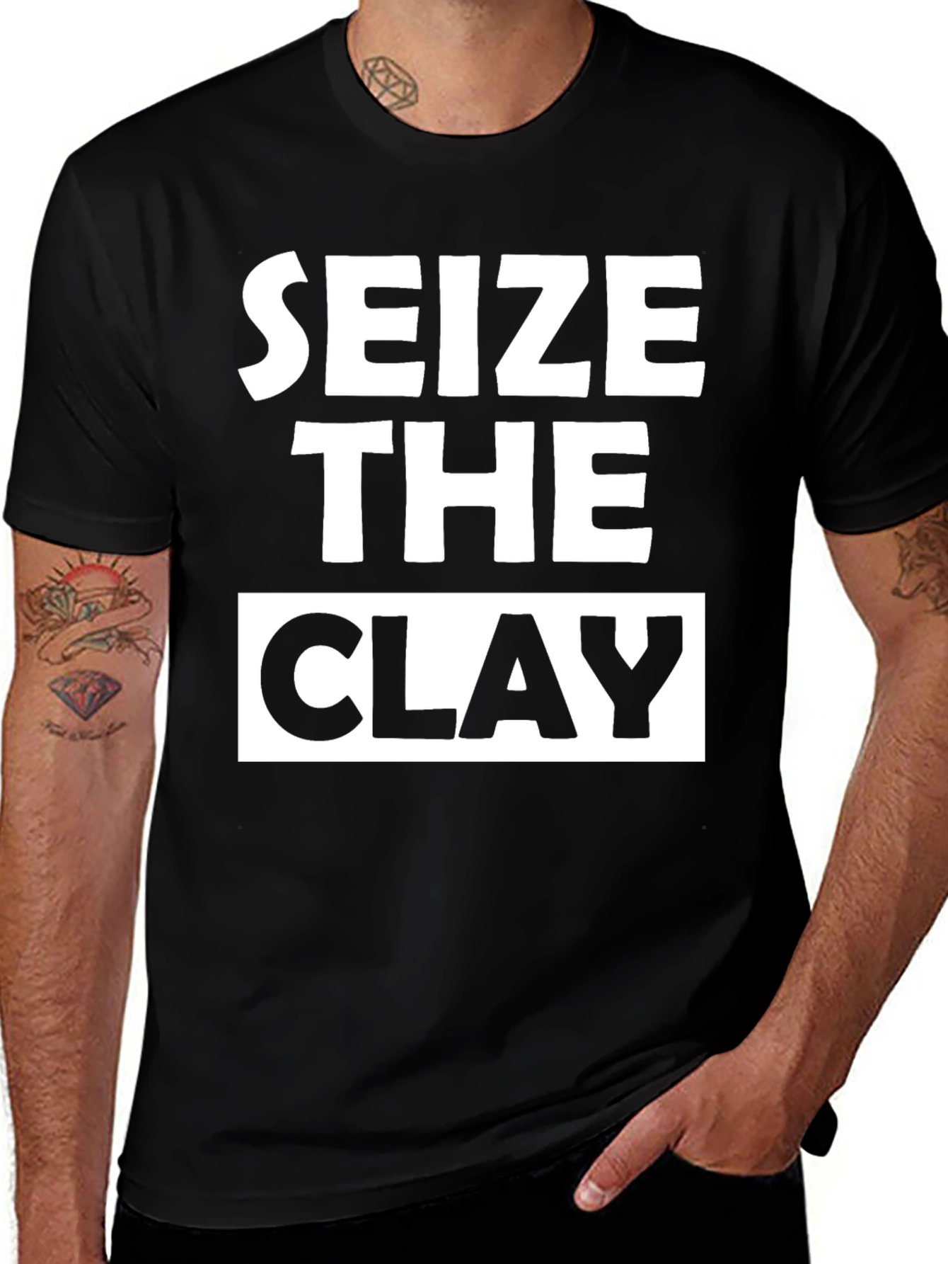Variant 7 of Seize The Clay Graphic T-Shirt - Black Cotton Tee