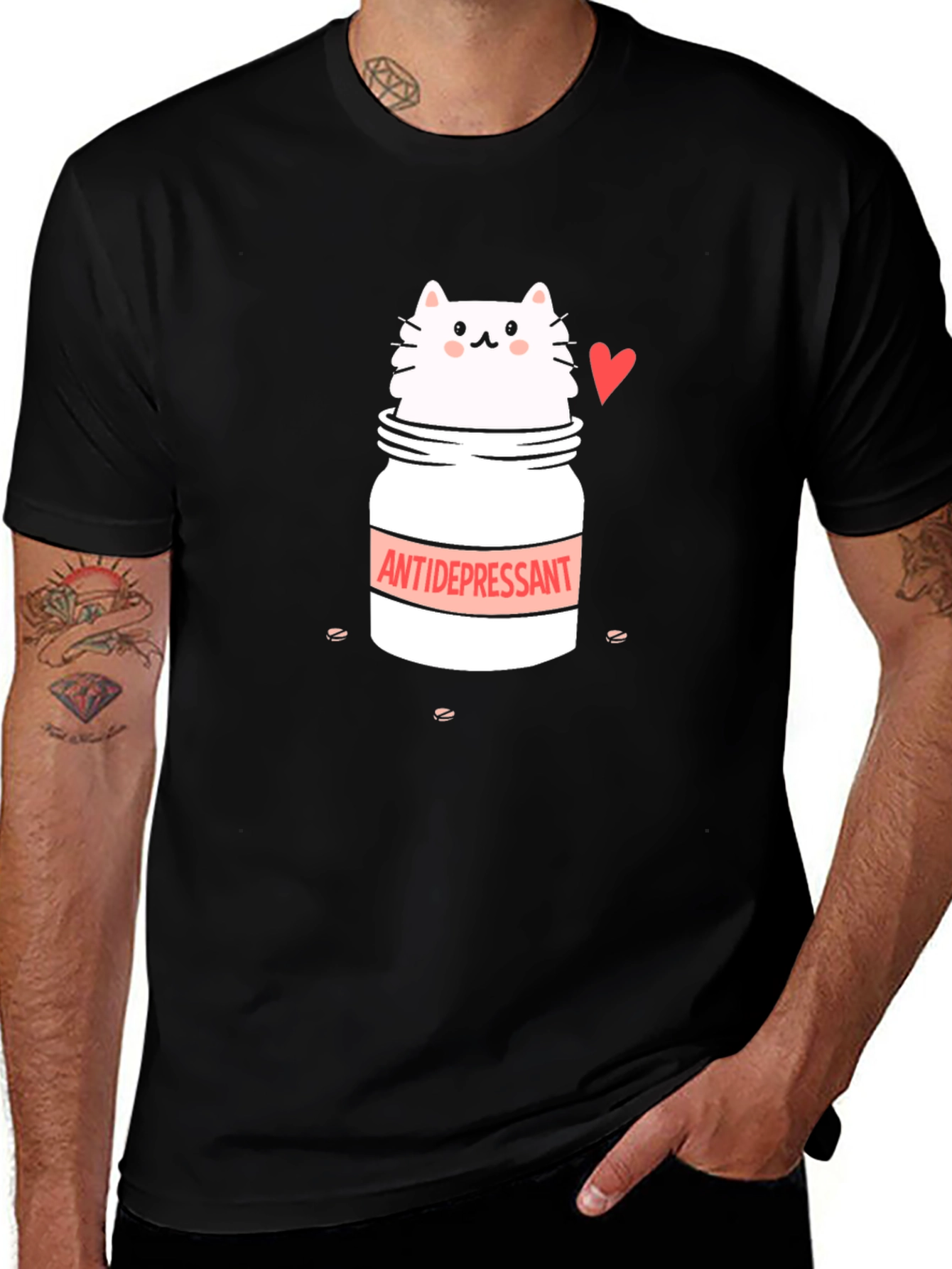 Variant 24 of Antidepressant Cat T-Shirt - Cute and Comfy!