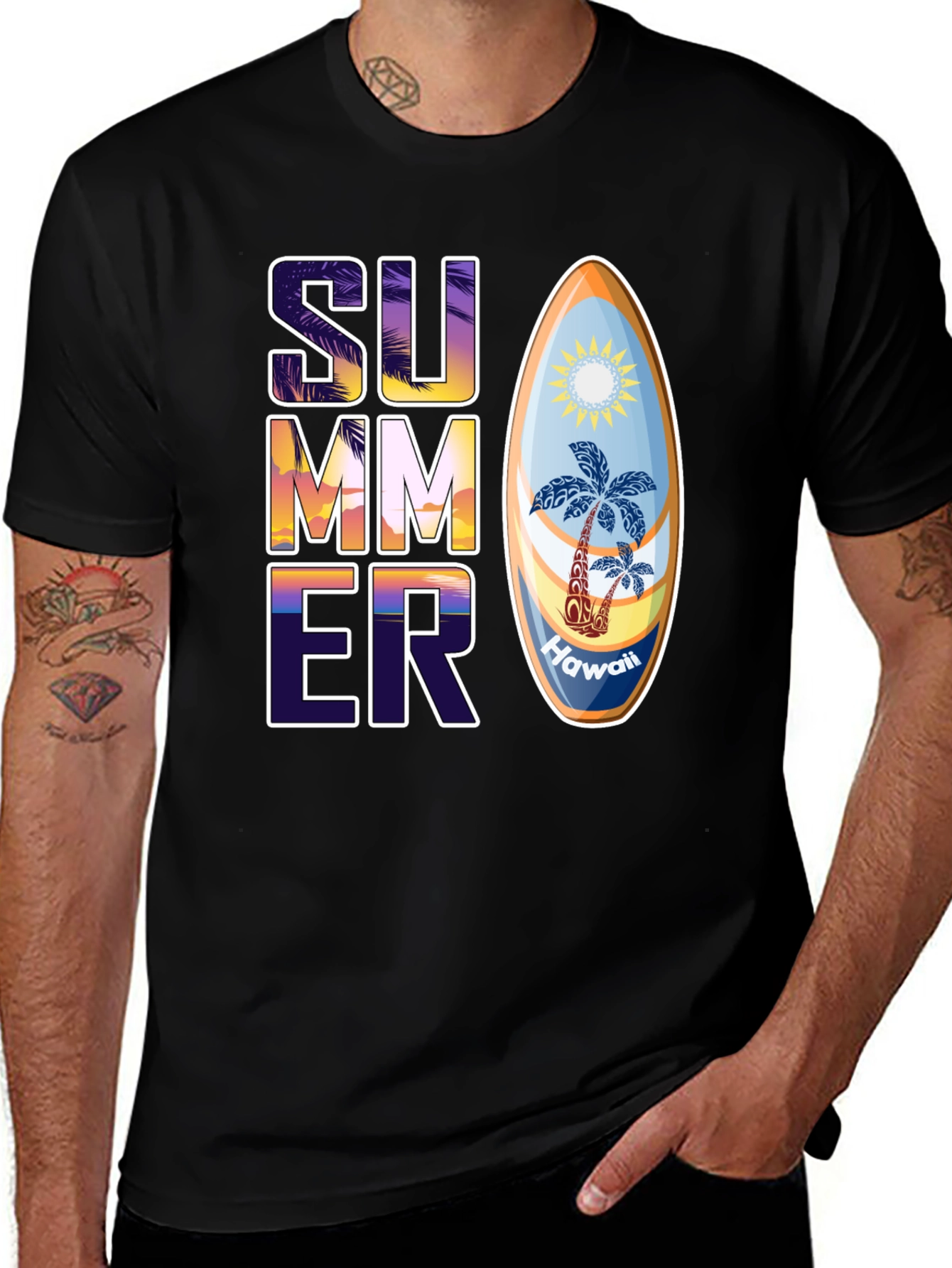Variant 9 of Summer Hawaii Surfboard Graphic T-Shirt