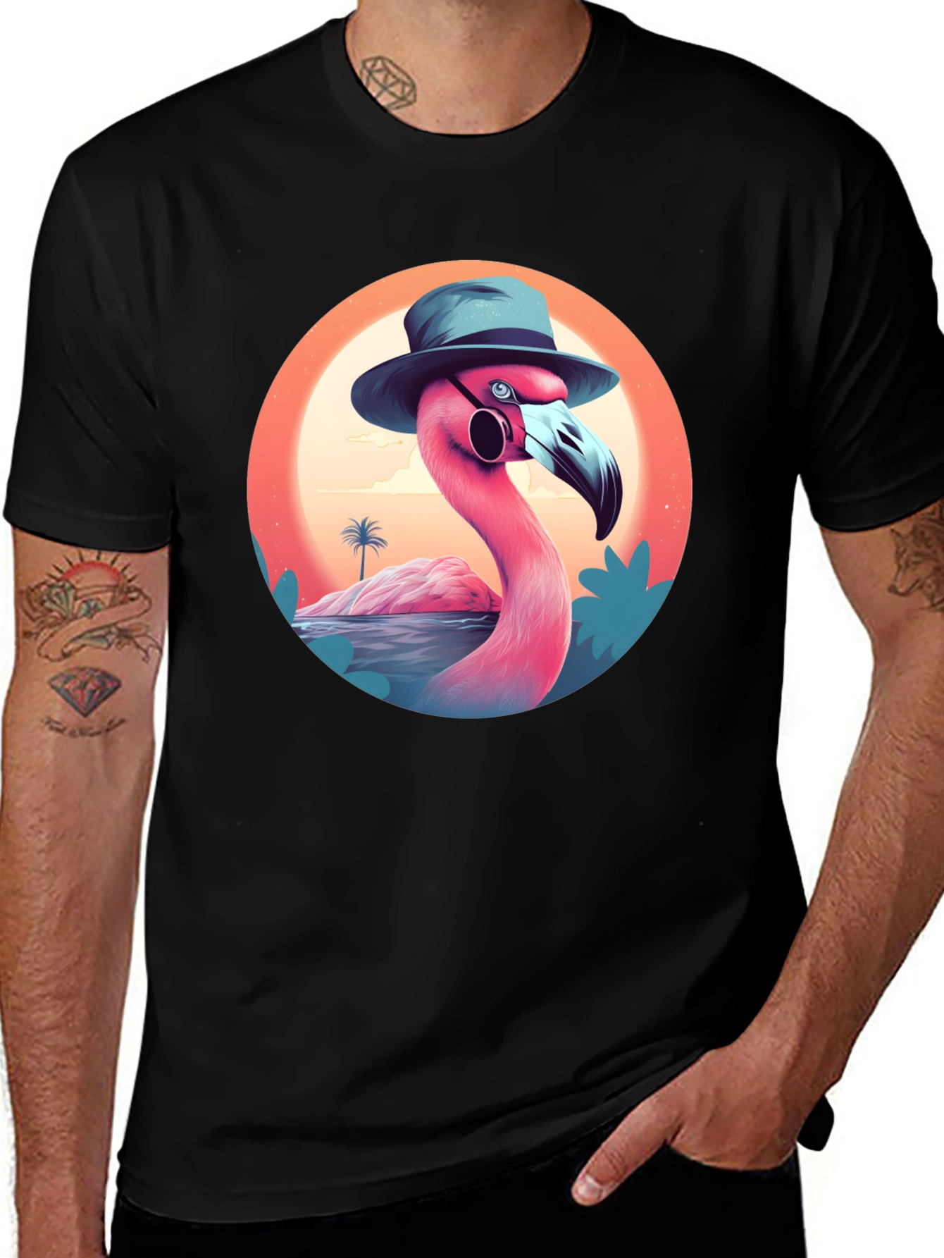 Variant 6 of Cool Flamingo Graphic Tee