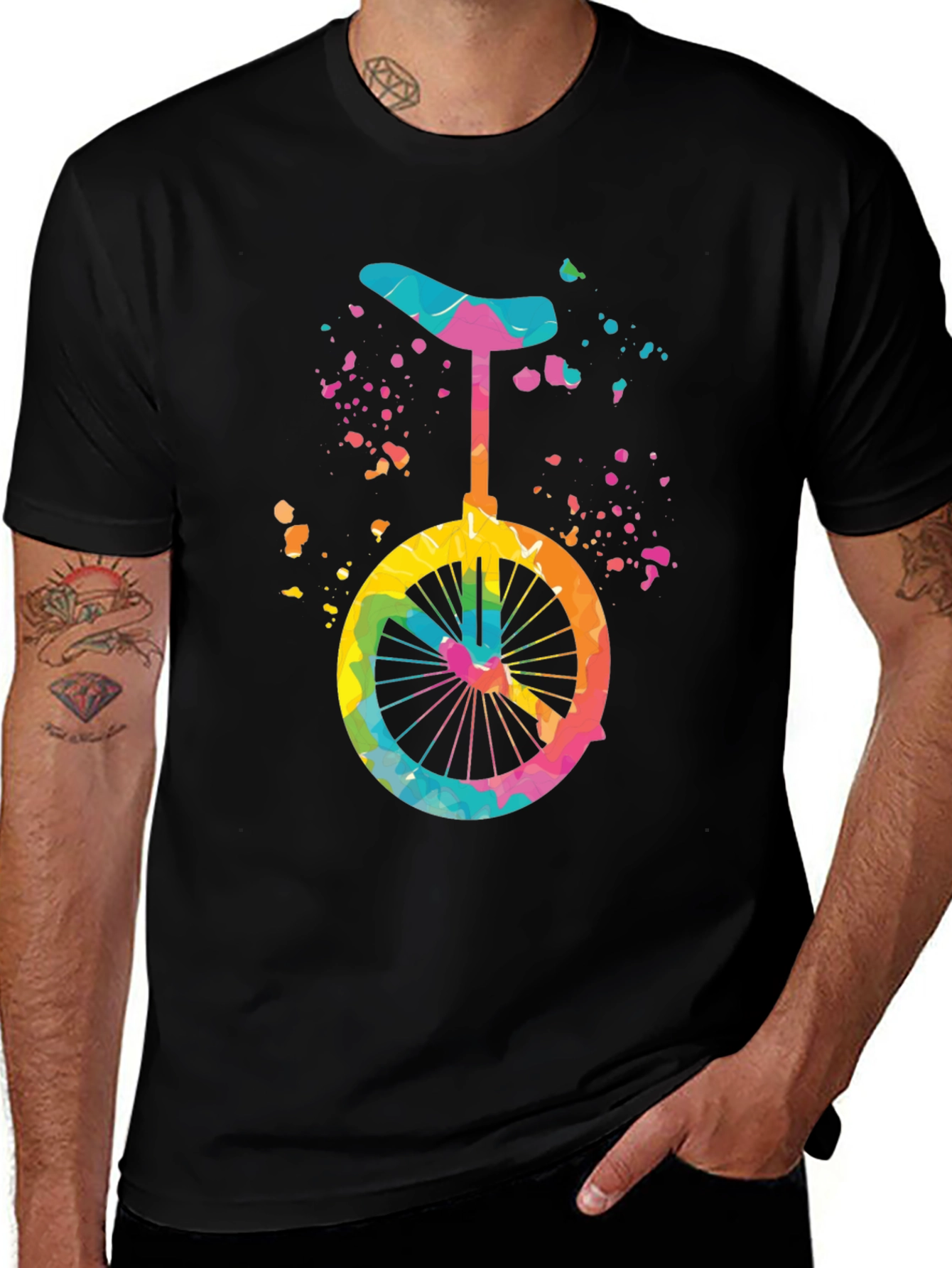 Variant 22 of Colorful Unicycle Graphic T-Shirt