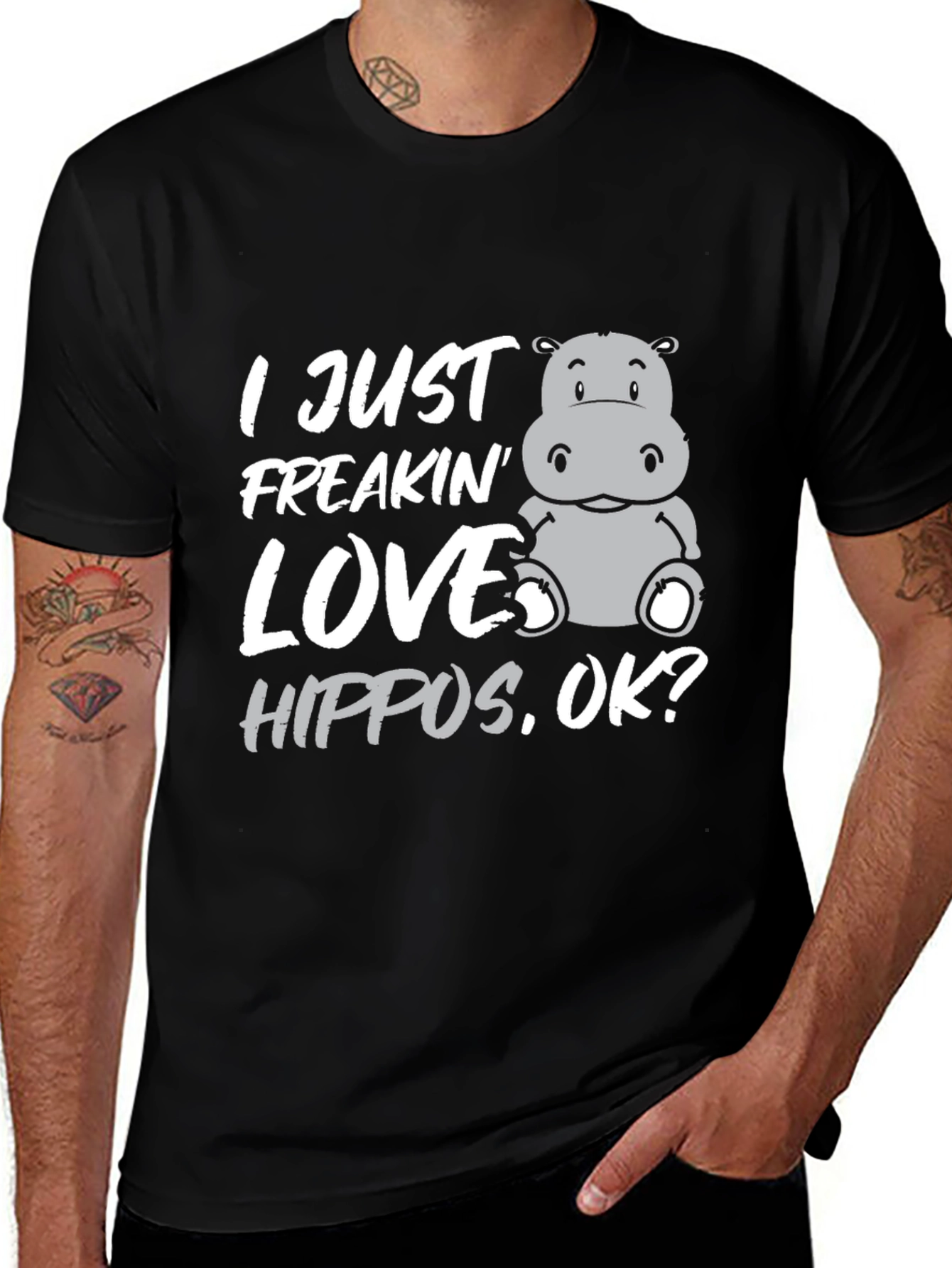 Variant 24 of I Just Freakin' Love Hippos T-Shirt