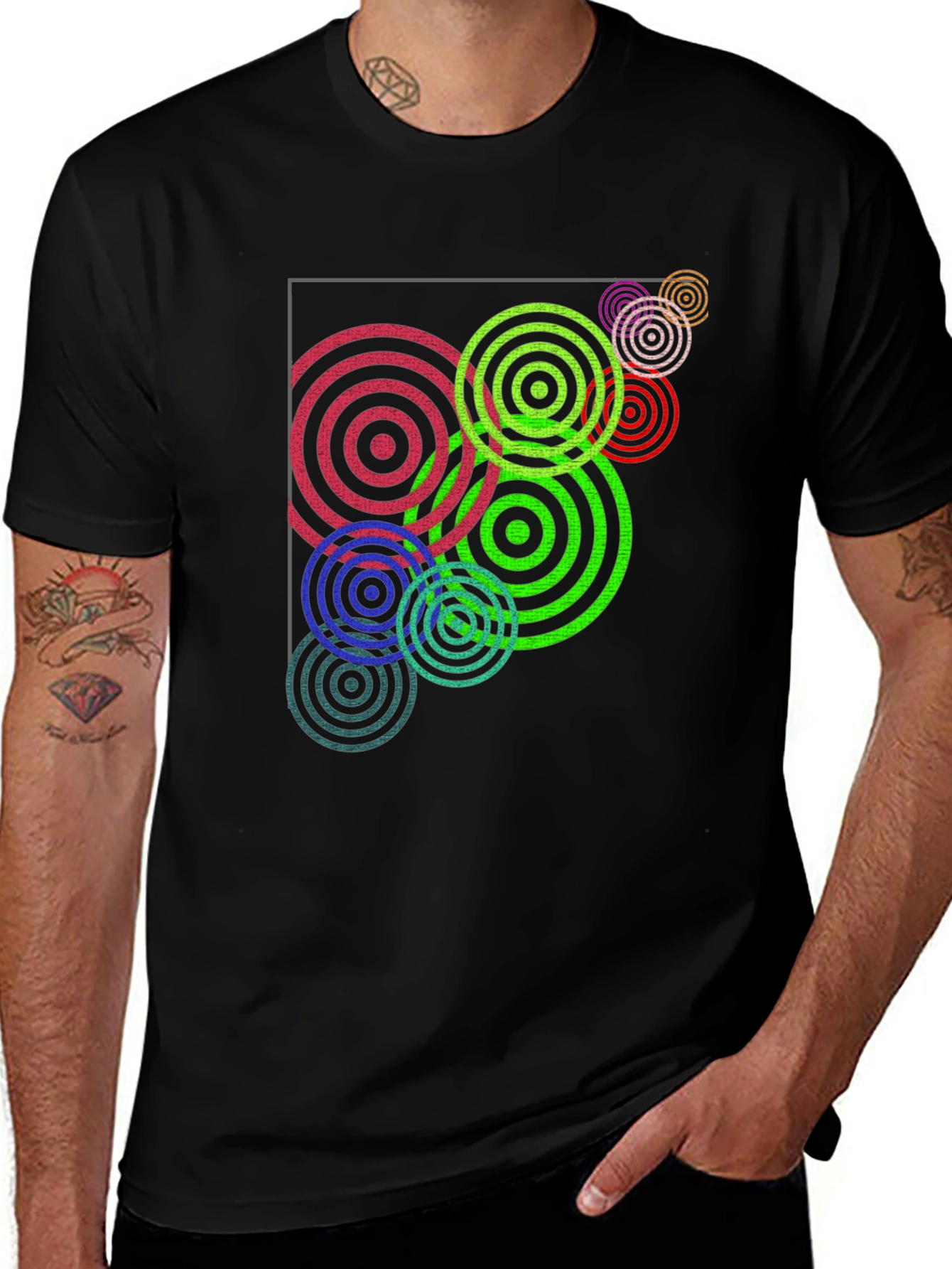 Variant 2 of Abstract Circles T-Shirt - Geometric Design