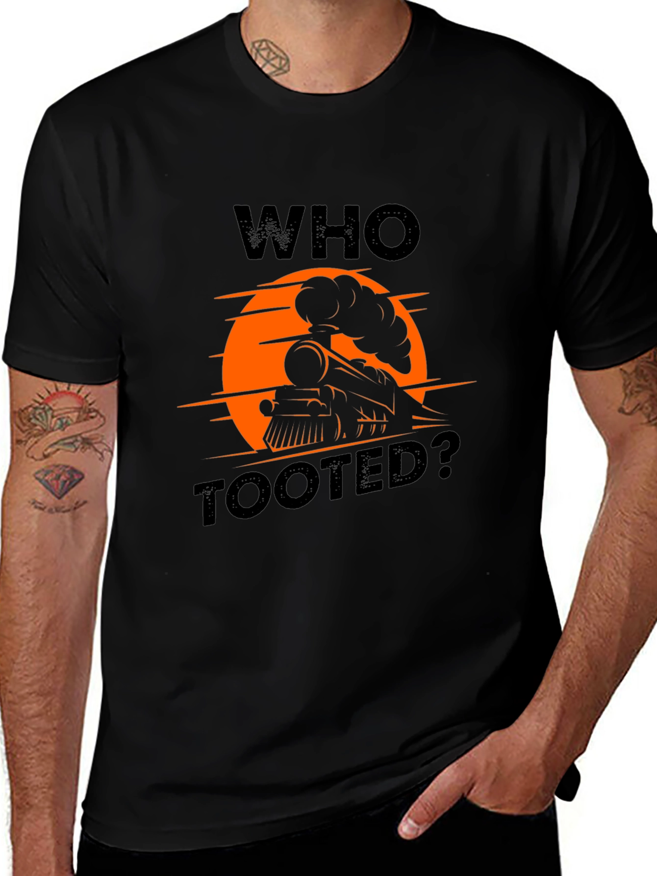 Variant 21 of Who Tooted? Train Graphic T-Shirt