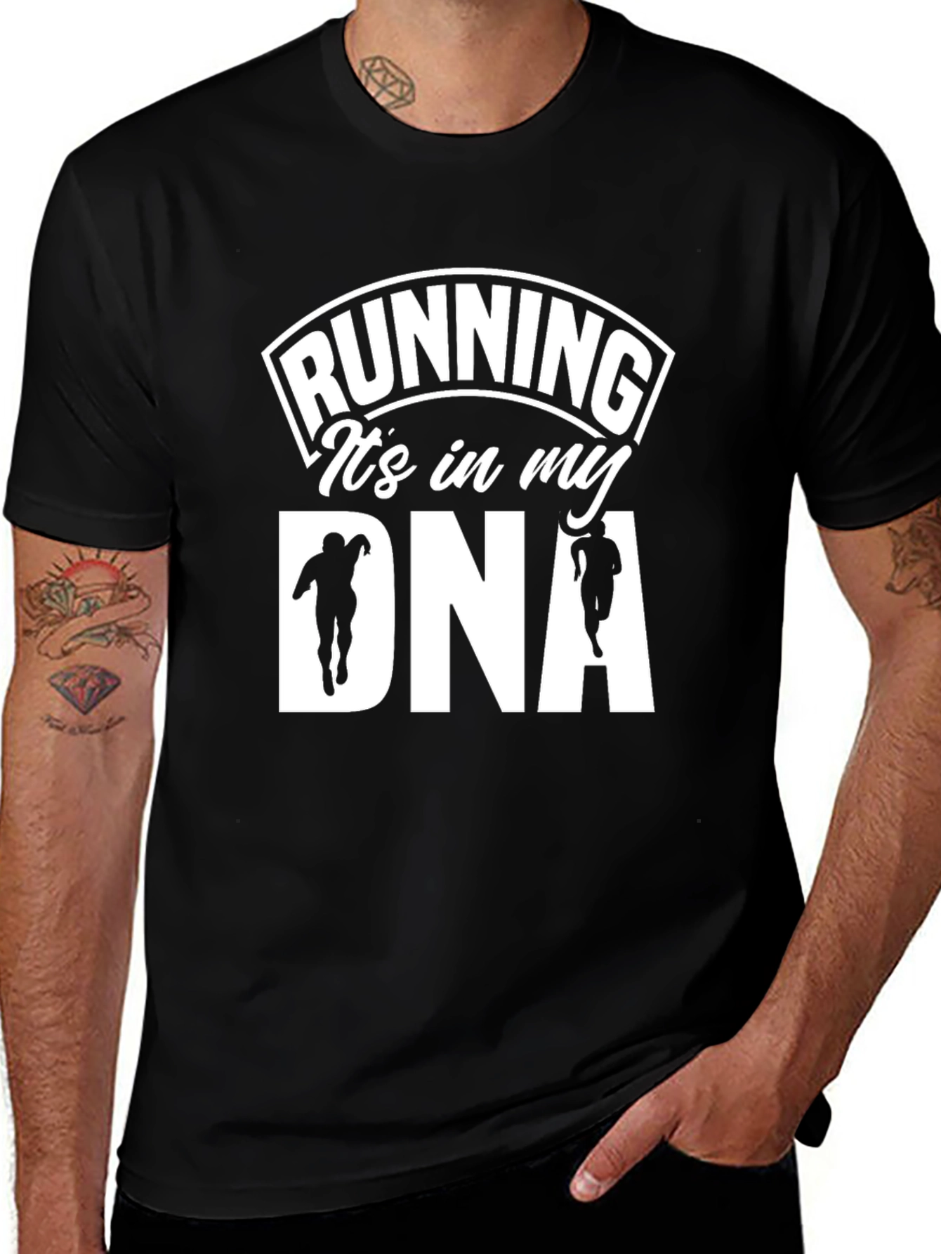 Variant 23 of Running DNA Graphic Tee - Black