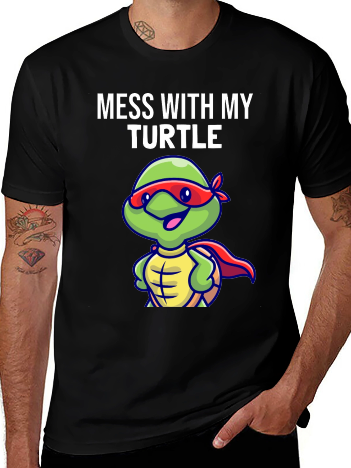 Variant 11 of Mess With My Turtle Black T-Shirt