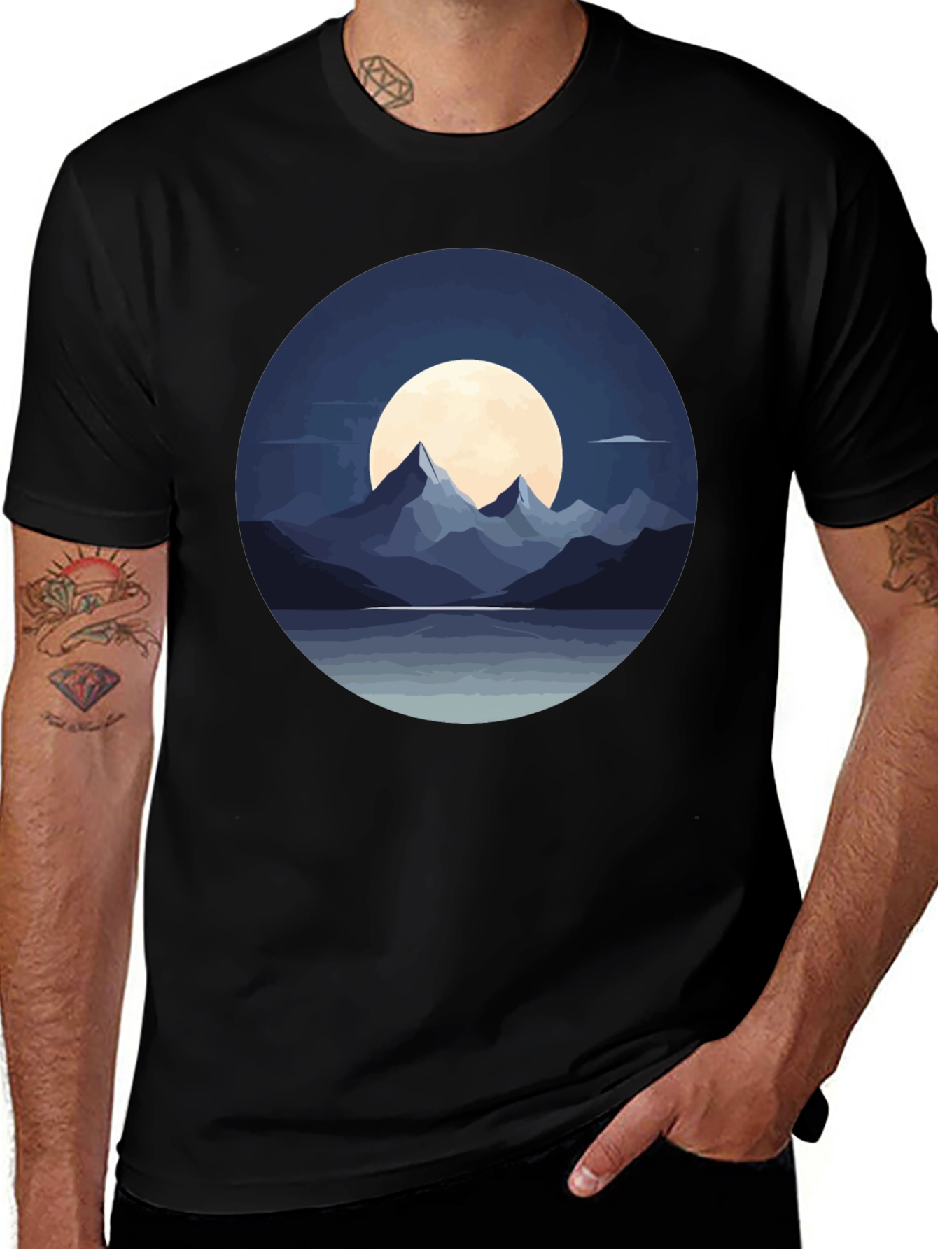 Variant 18 of Midnight Mountain Scene Tee