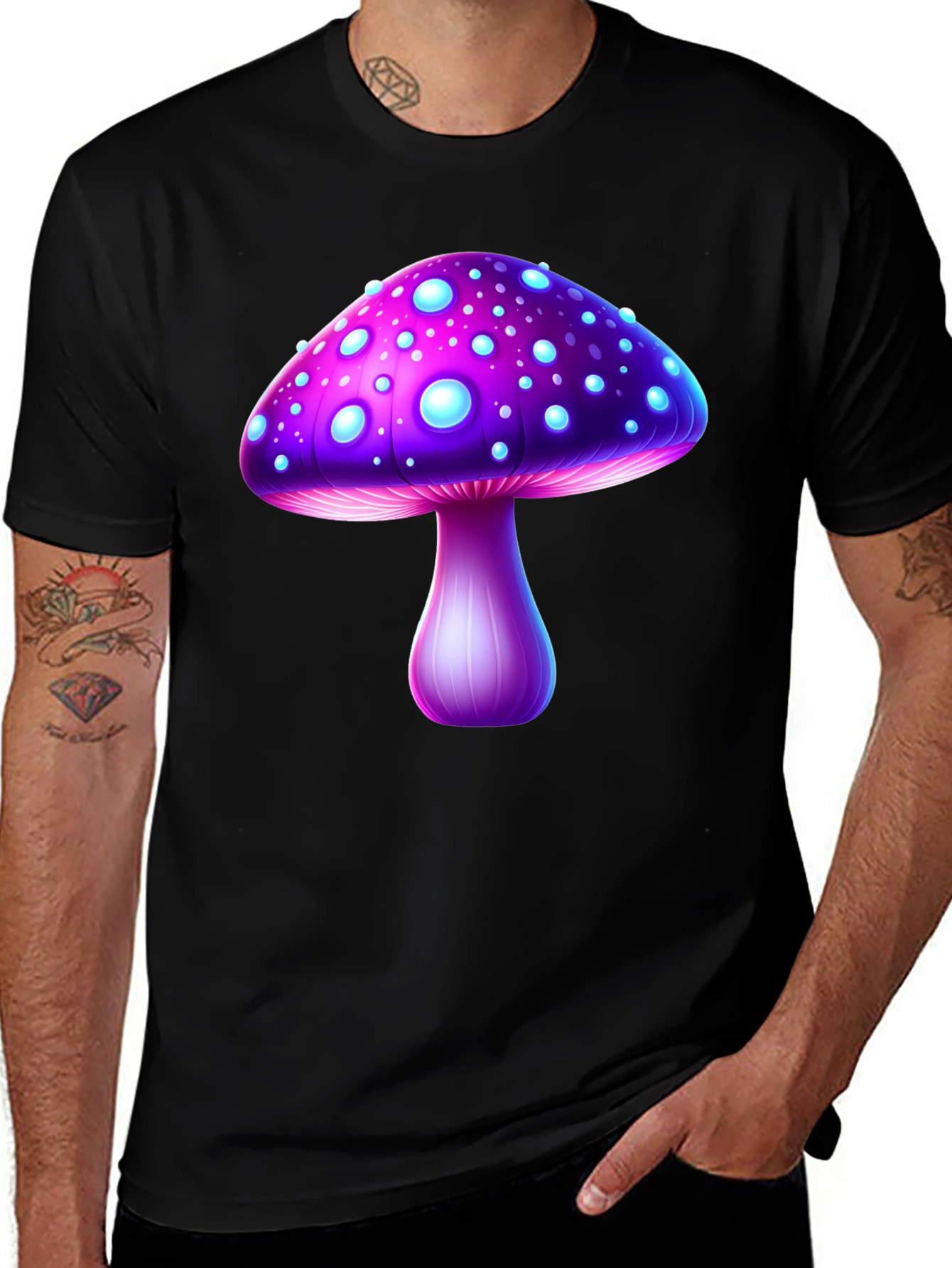 Variant 19 of Mushroom Graphic T-Shirt - Unique Fantasy Design