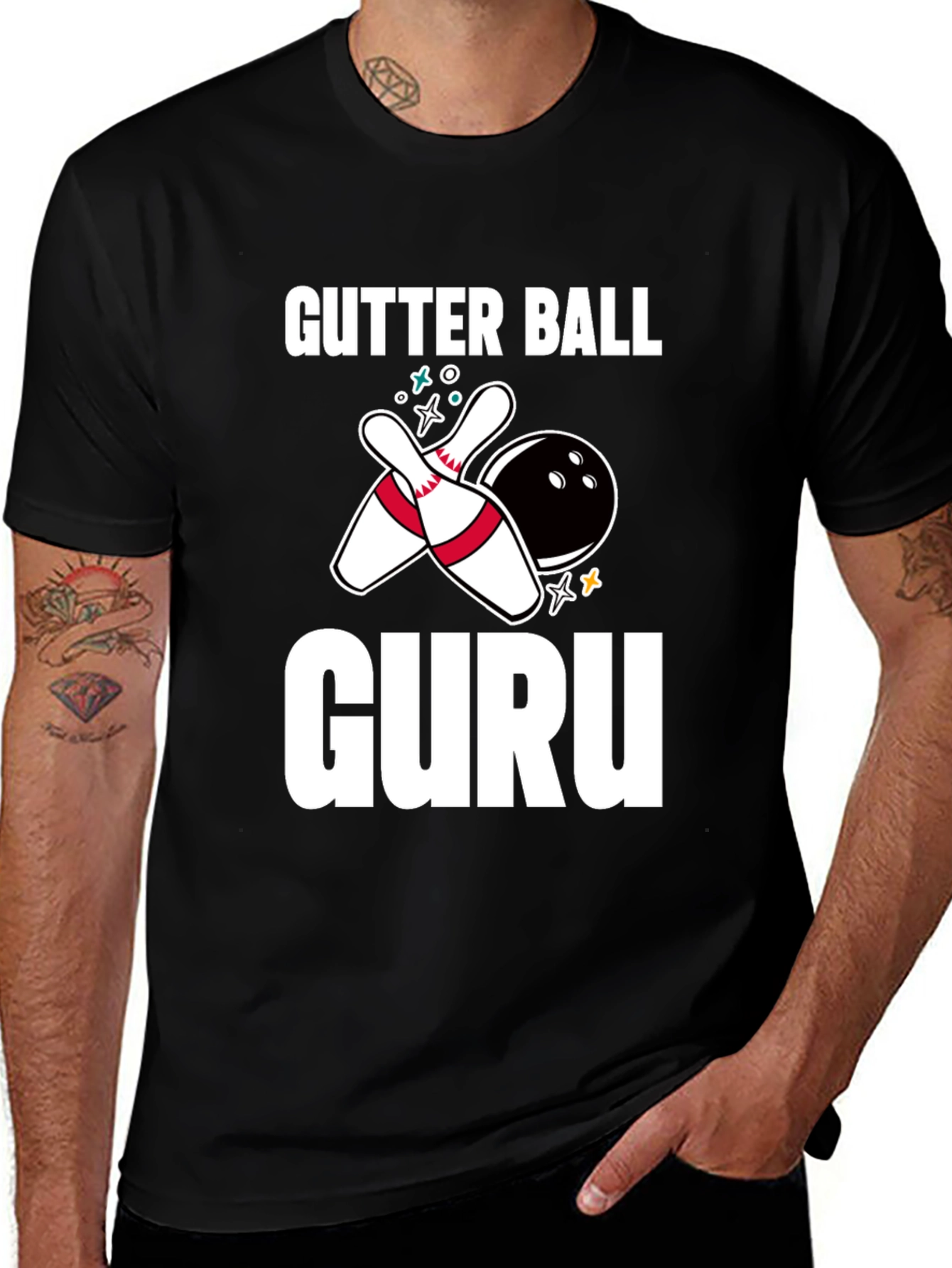 Variant 25 of Gutter Ball Guru Bowling Graphic Tee