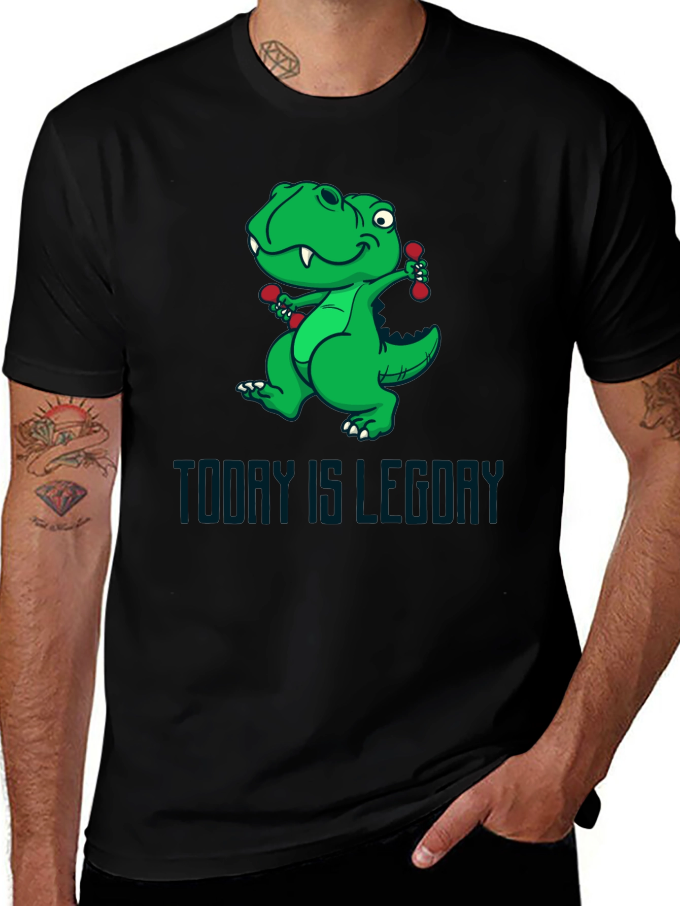 Variant 11 of Dino Leg Day T-Shirt - Funny Workout Tee