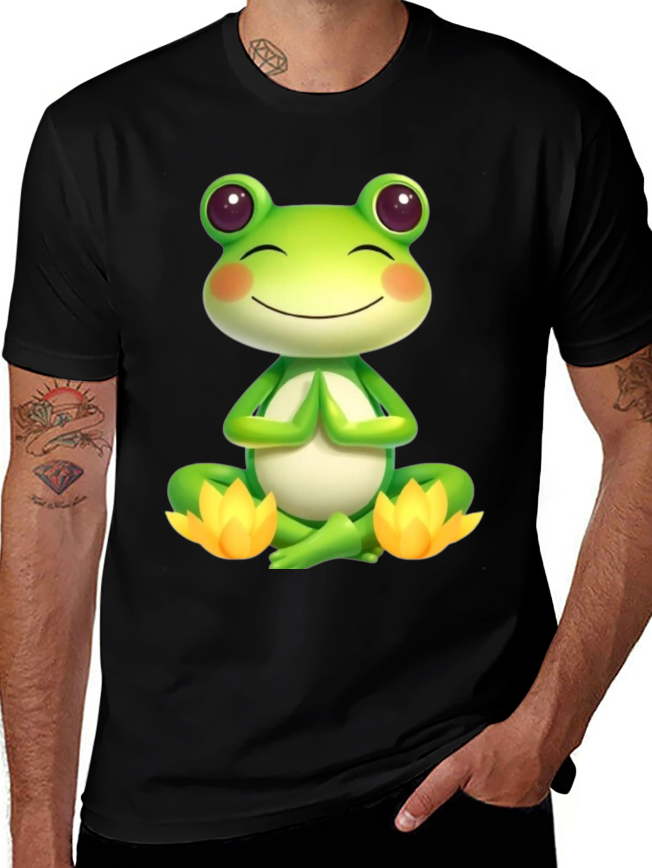 Variant 23 of Meditating Frog T-Shirt - Zen Vibes