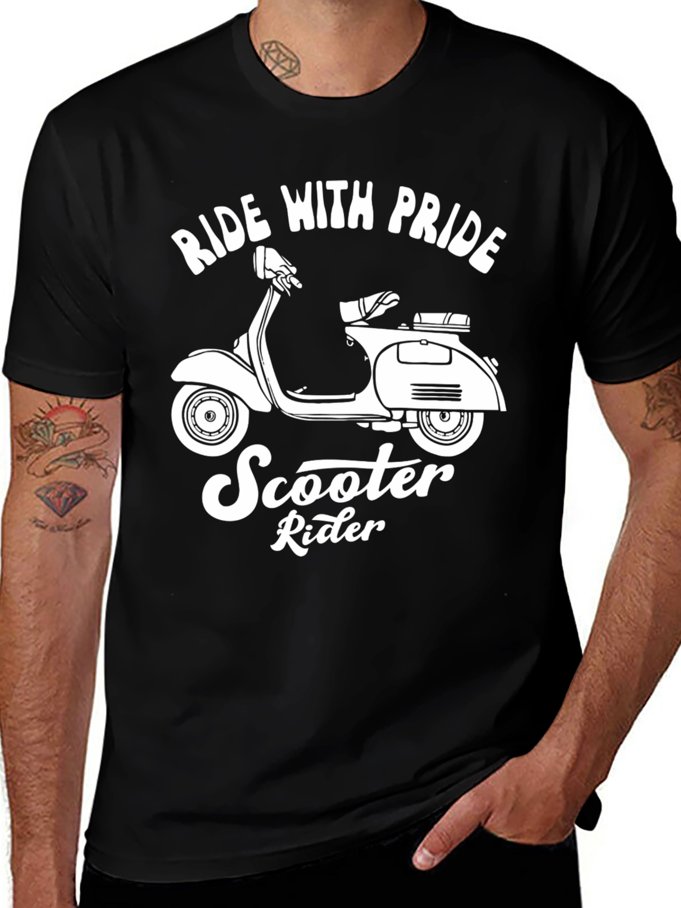 Variant 22 of Ride With Pride Scooter Rider Graphic T-Shirt