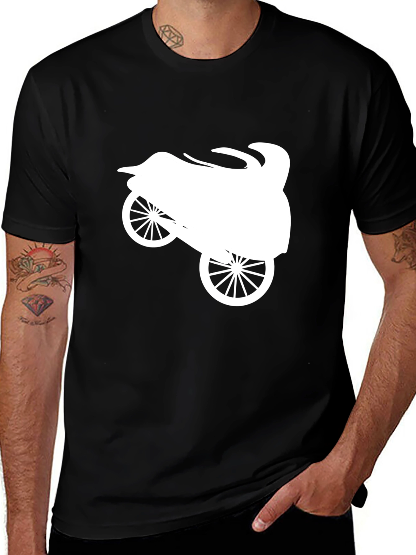 Variant 14 of Motorcycle Graphic Tee - Classic Black