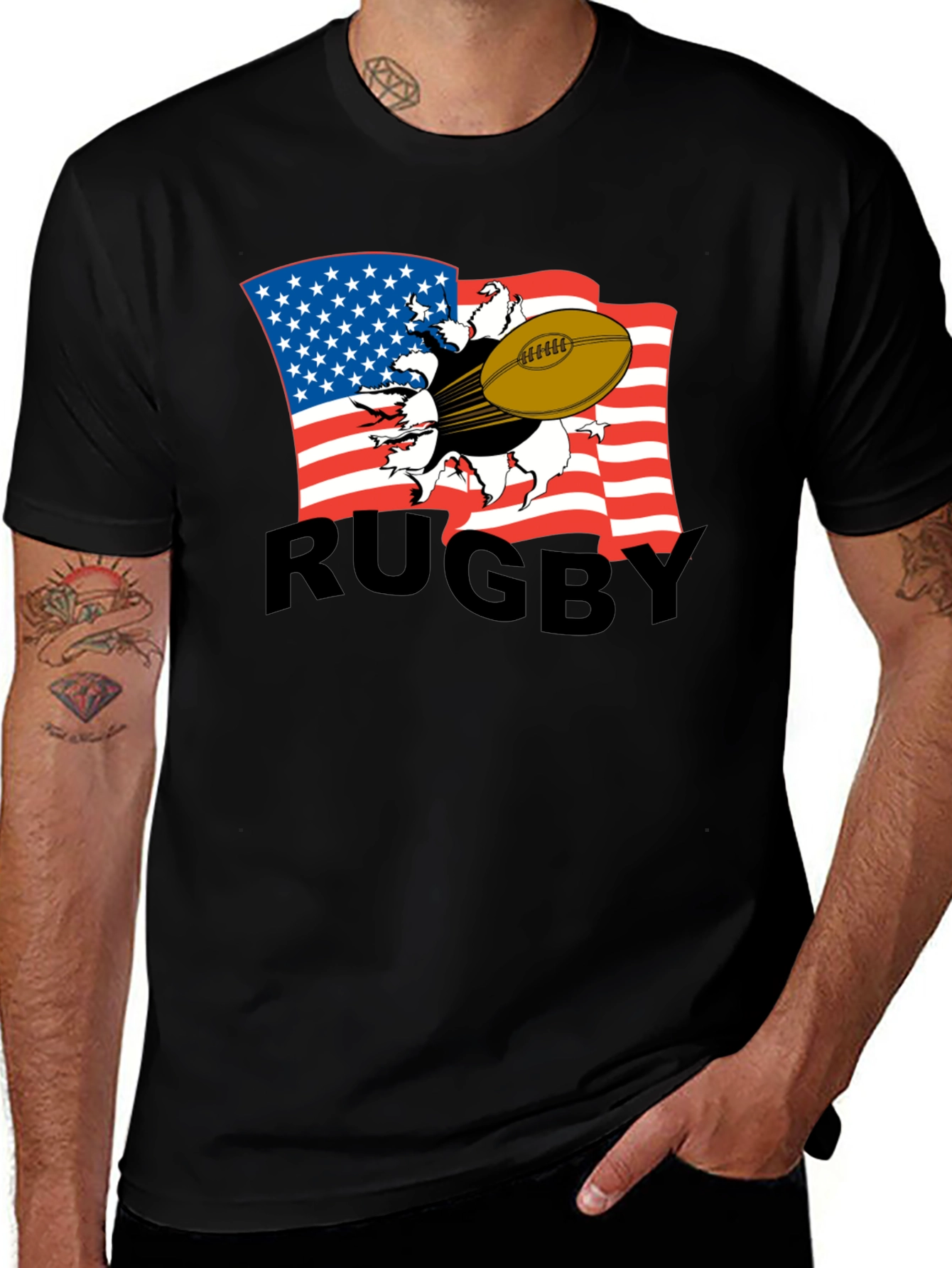 Variant 8 of Rugby USA Flag T-Shirt