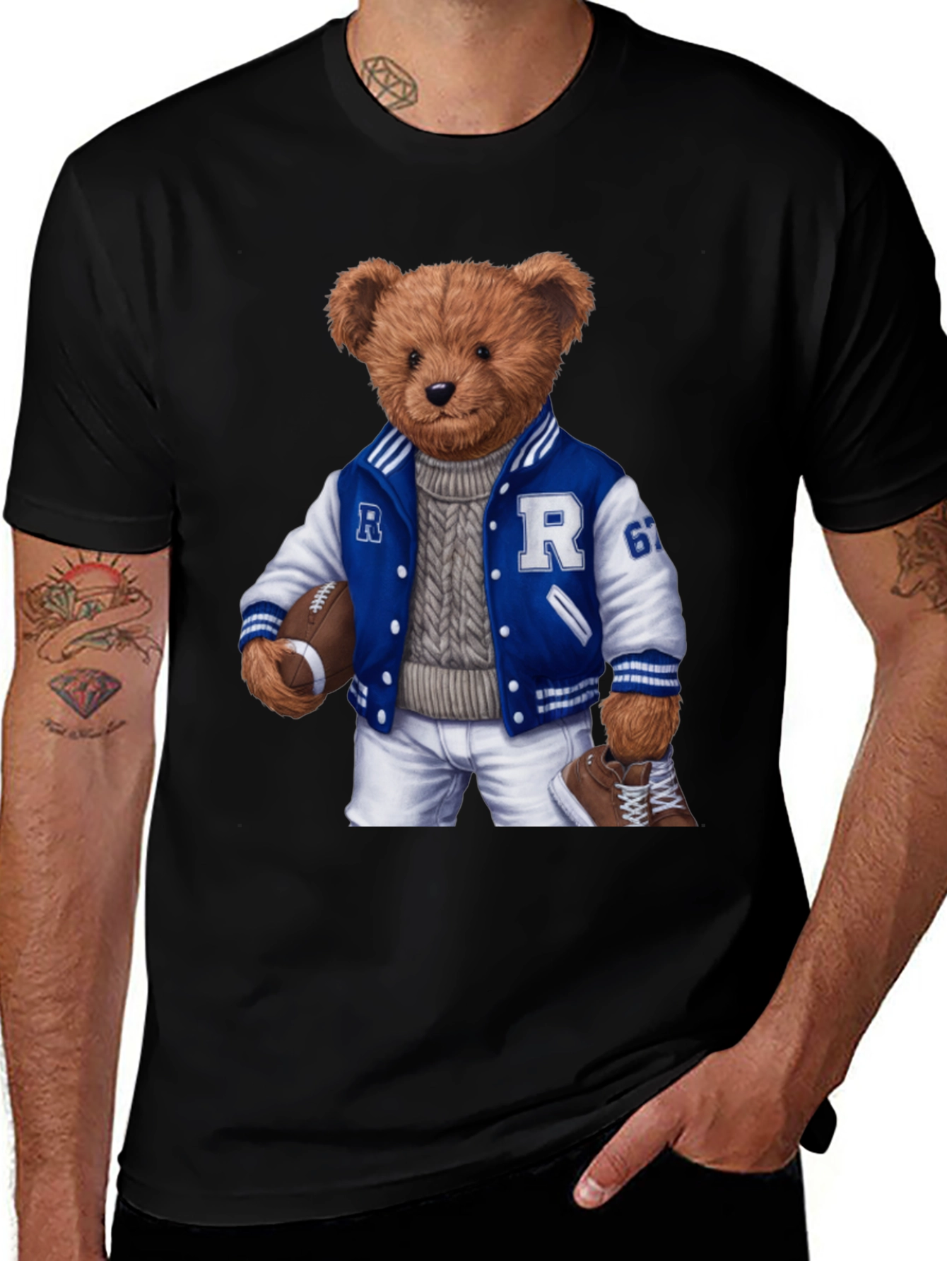 Variant 17 of Teddy Bear Varsity Jacket Graphic Tee