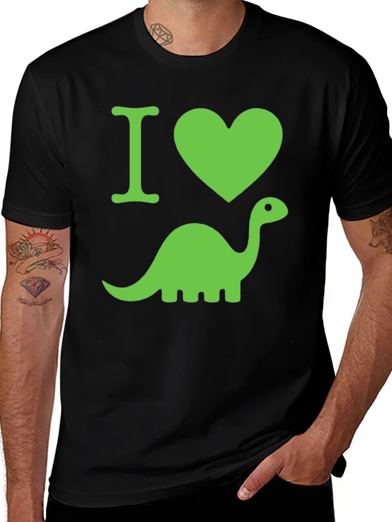Variant 9 of I Heart Dinosaurs Black T-Shirt