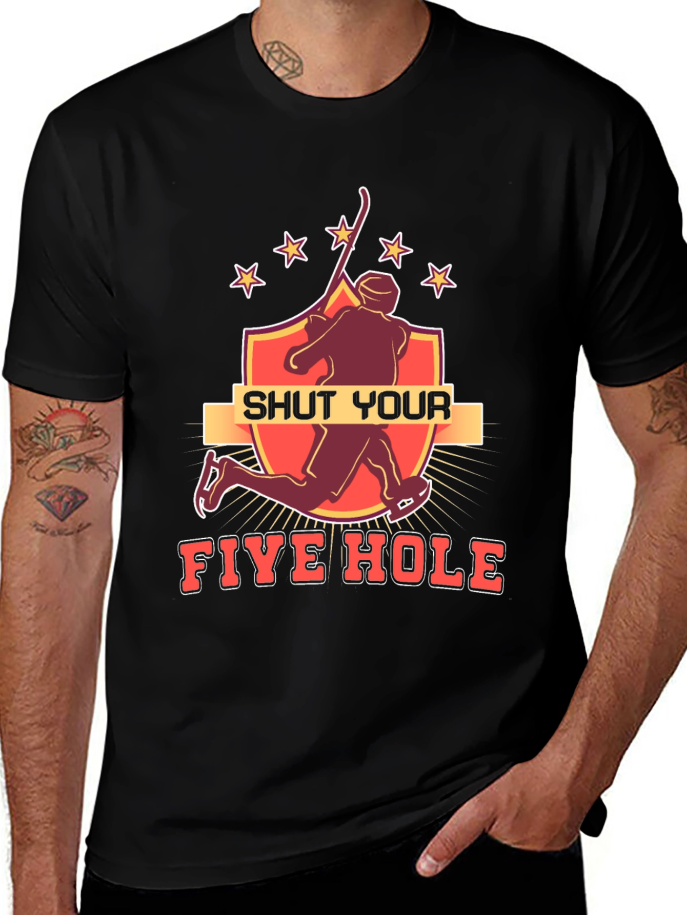Variant 12 of Shut Your Five Hole Hockey T-Shirt