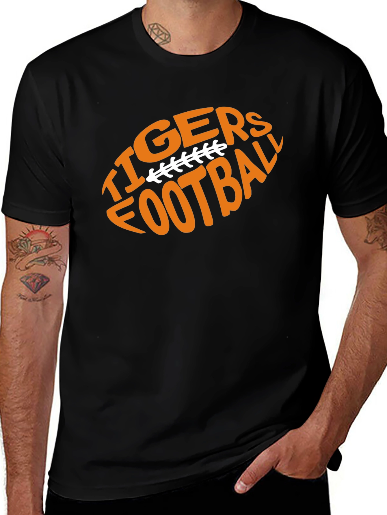 Tigers Football Graphic Tee - Black