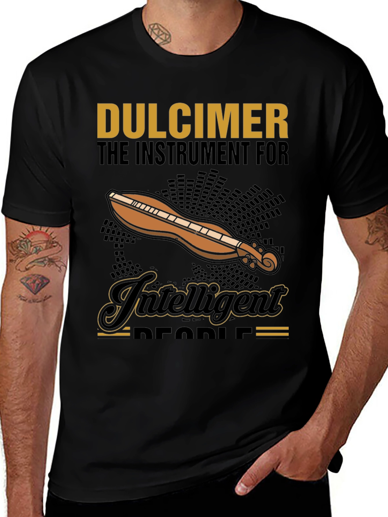 Variant 12 of Dulcimer T-Shirt: The Instrument for Intelligent People 