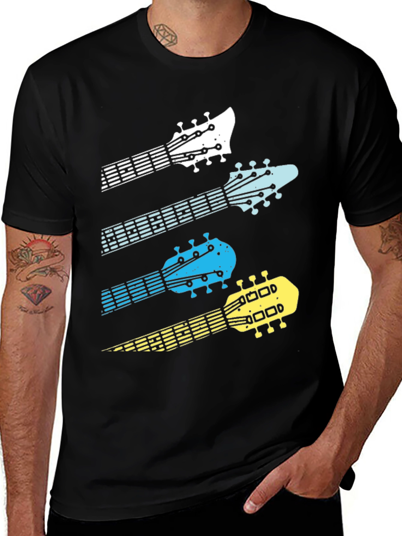 Variant 27 of Guitar Head T-Shirt - Music Lover Tee