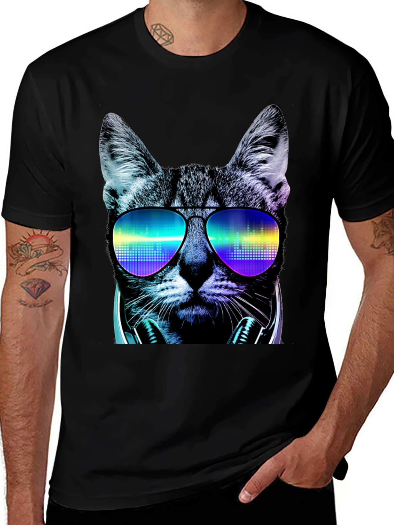 Variant 19 of Cool Cat DJ Graphic T-Shirt