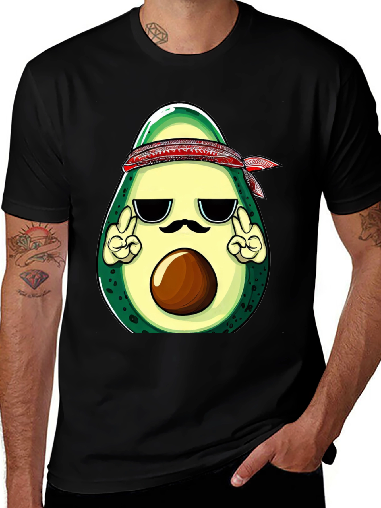 Variant 7 of Cool Avocado Graphic T-Shirt - Black