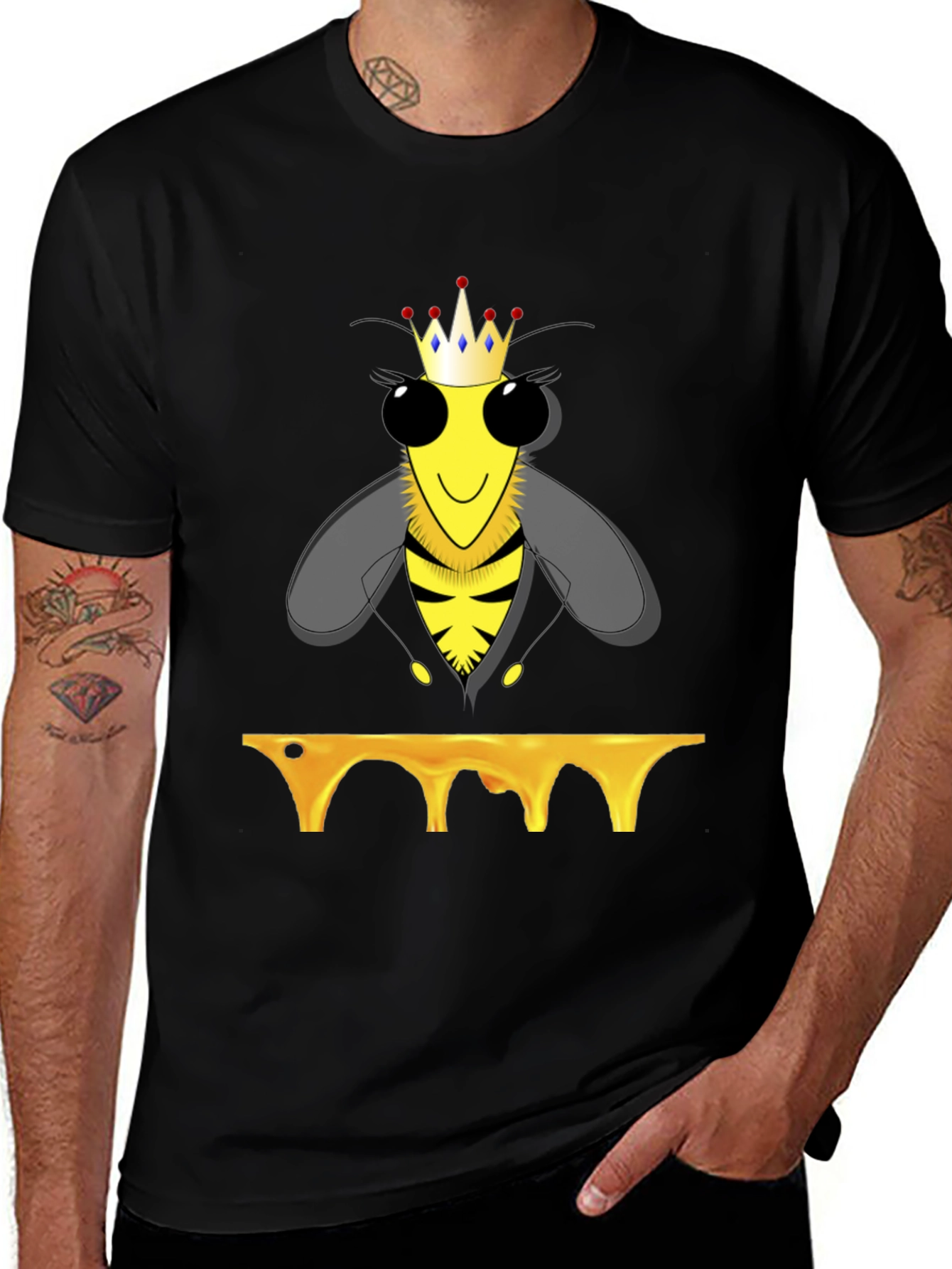 Variant 7 of Queen Bee T-Shirt - Honeycomb Design