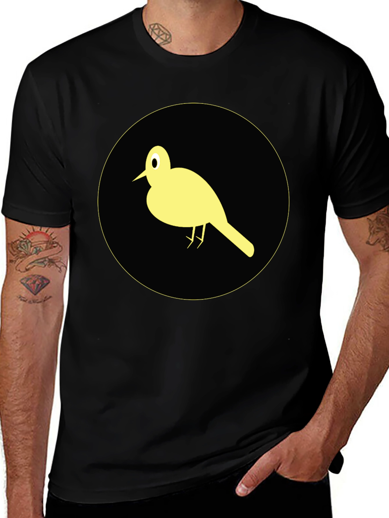 Variant 5 of Bird Graphic Tee - Stylish Black Cotton T-Shirt