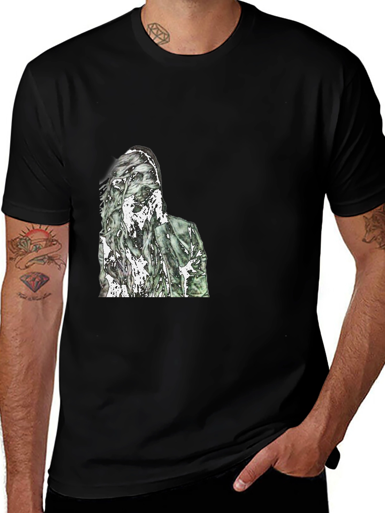 Black Zombie Graphic Tee - Black Crew Neck T-Shirt main image