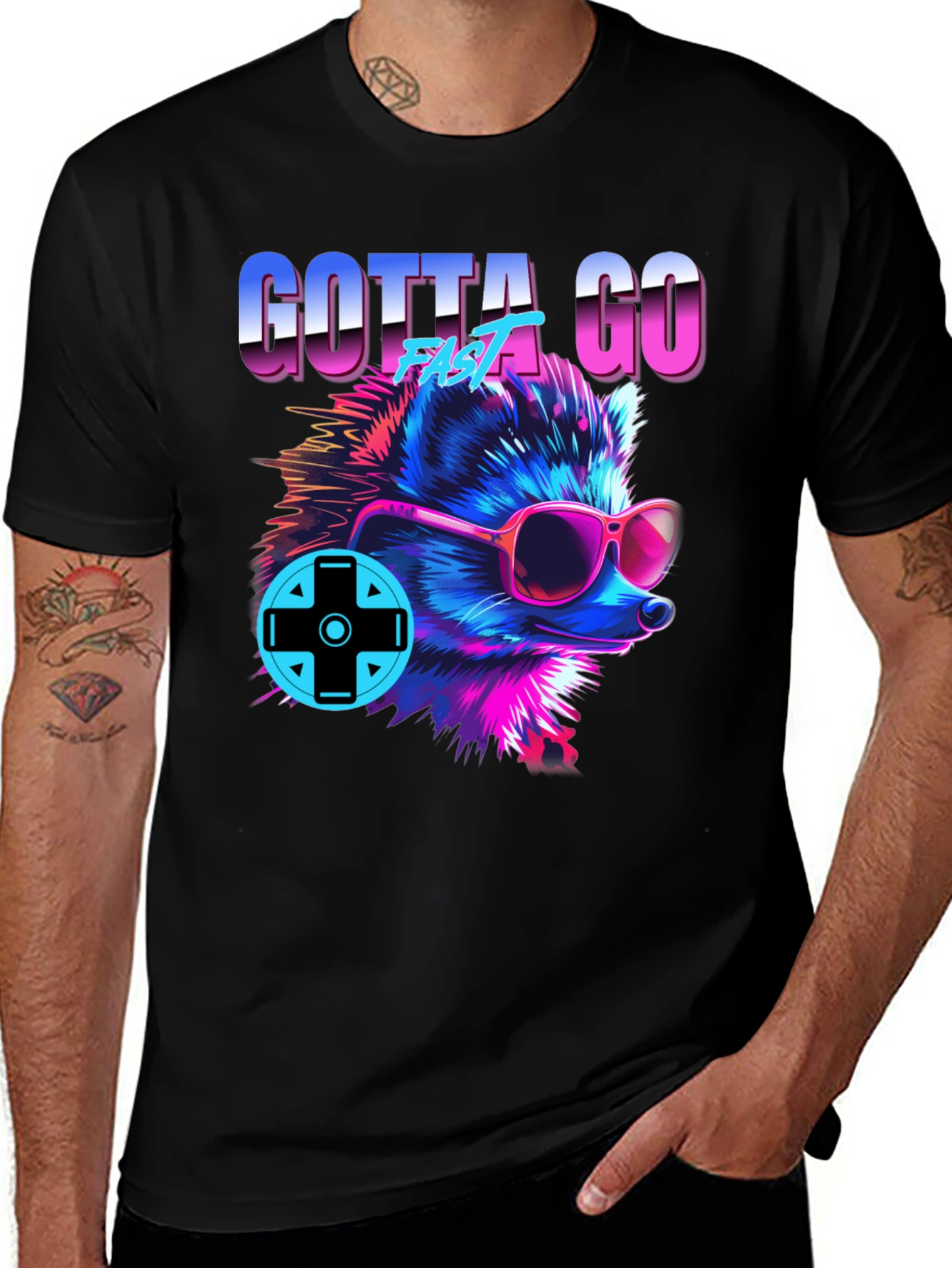 Gotta Go Fast Retro Hedgehog Gamer Tee