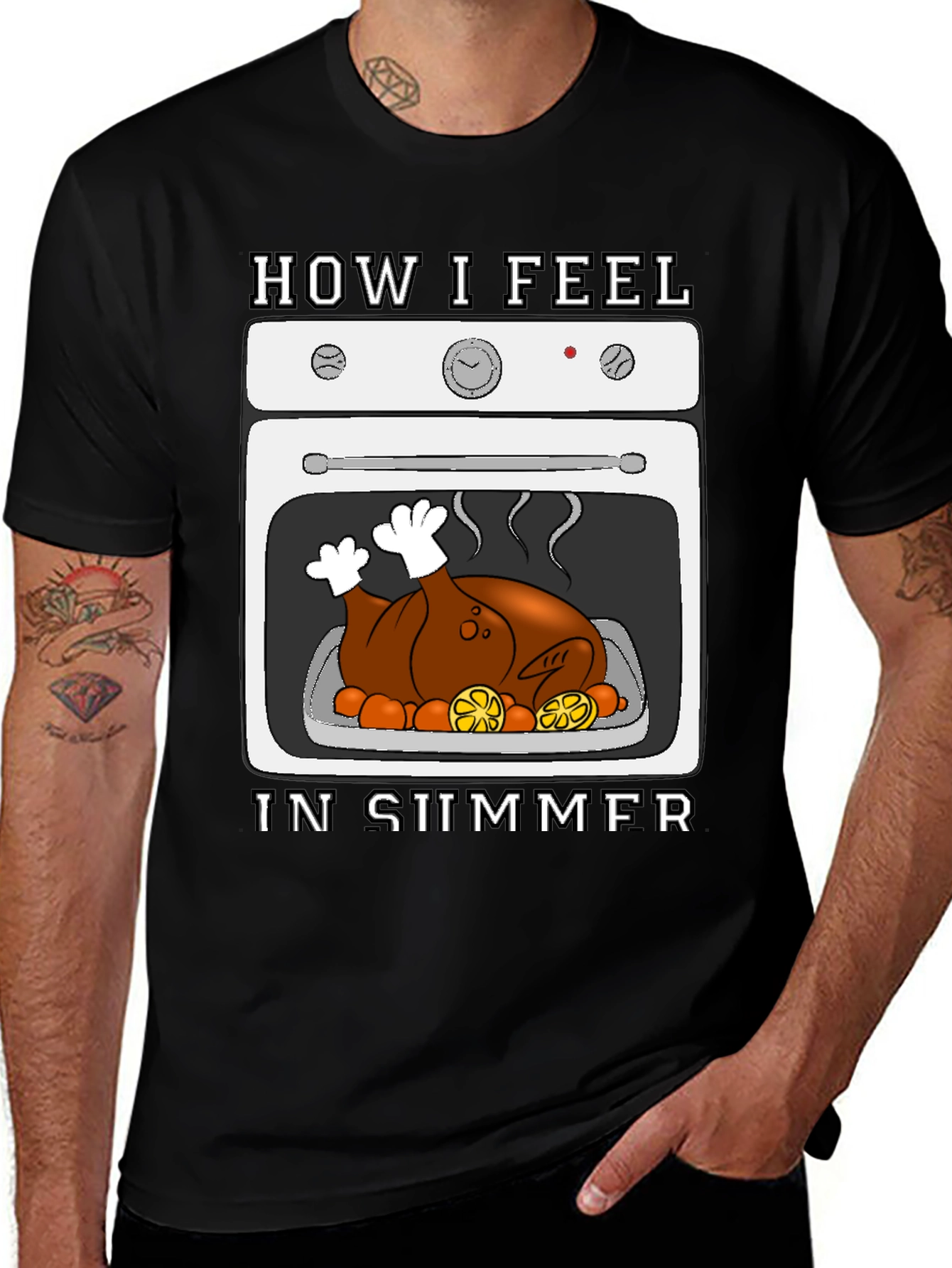 Variant 12 of Humorous "How I Feel In Summer" Turkey Oven T-Shirt