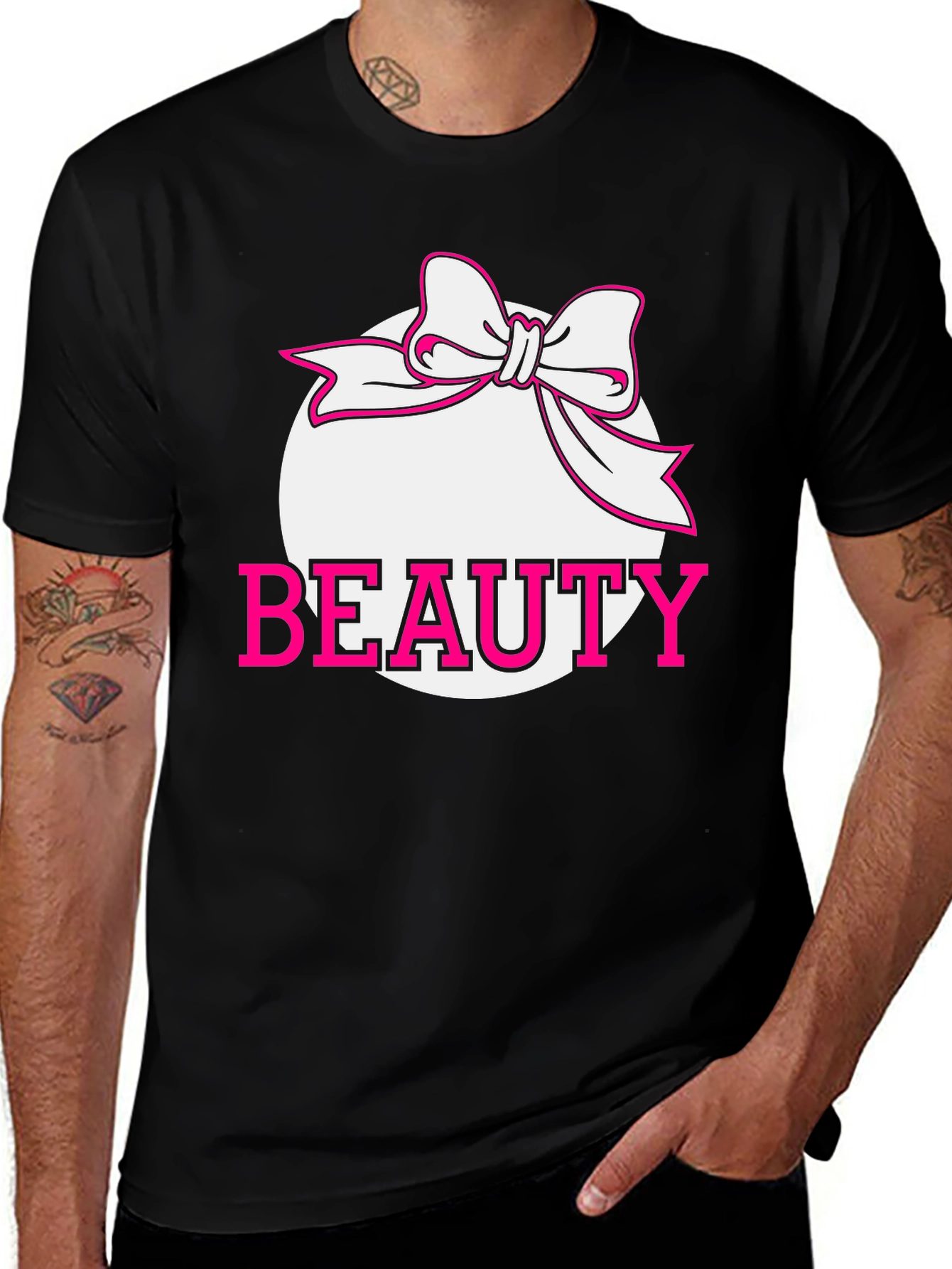 Variant 2 of Beauty Bow Graphic Tee - Stylish Black Shirt